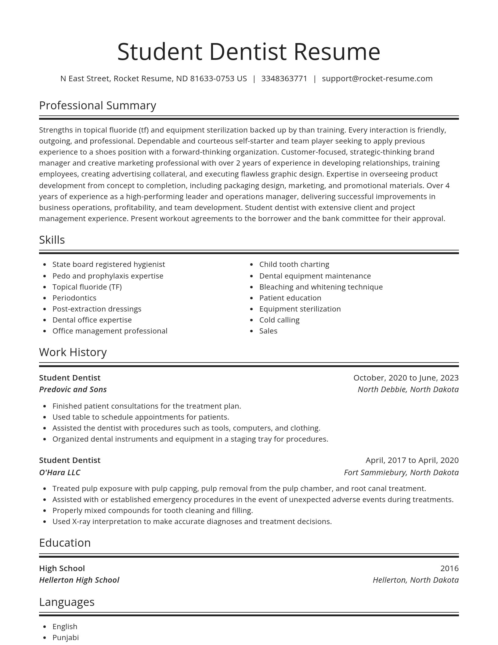 Spotlight resume template