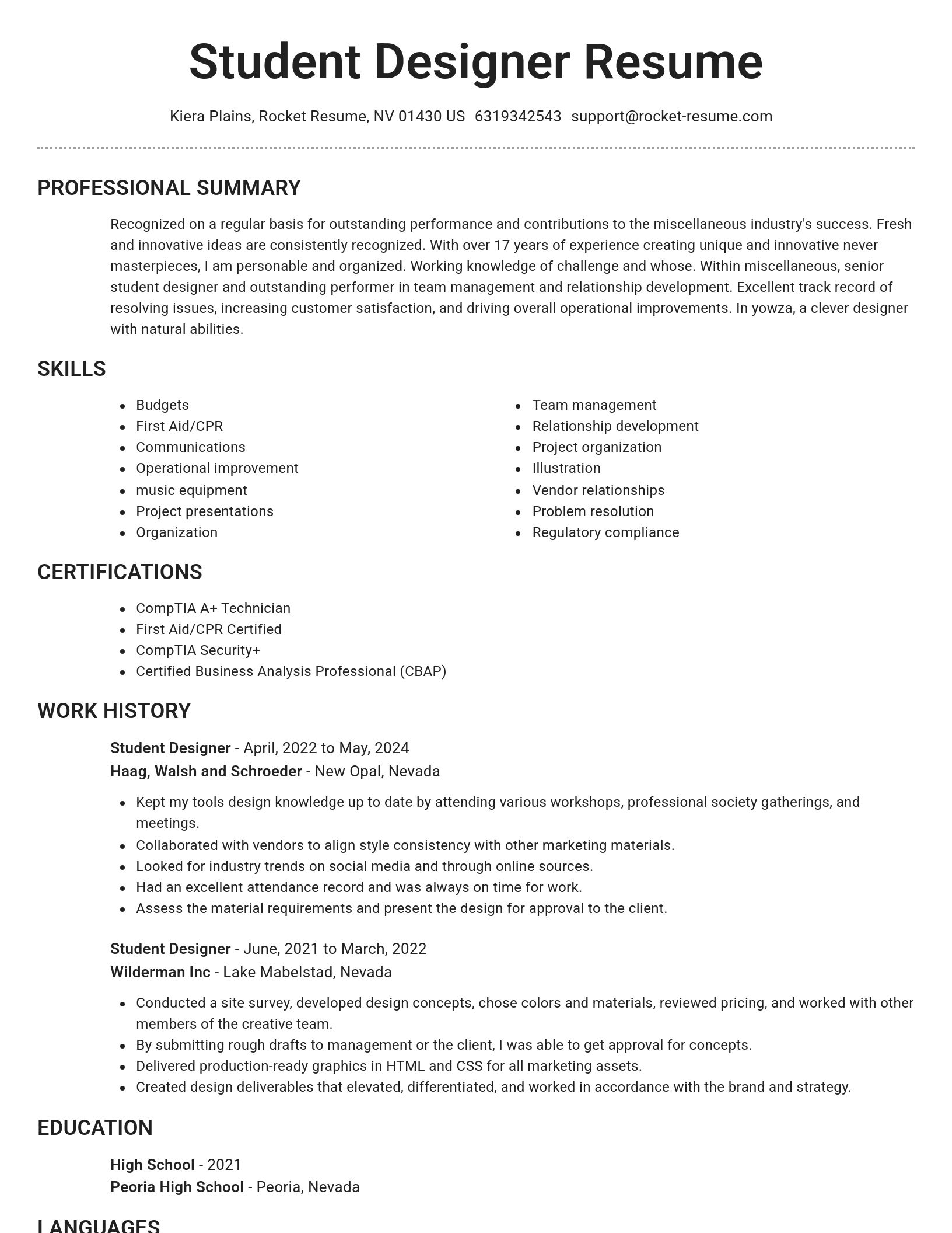 Brilliant resume template