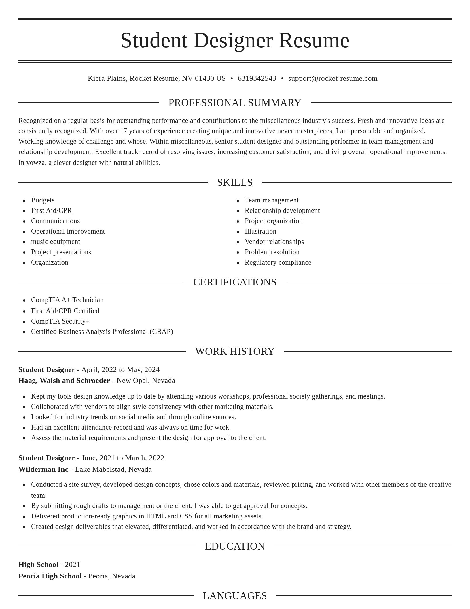 Elegant resume template