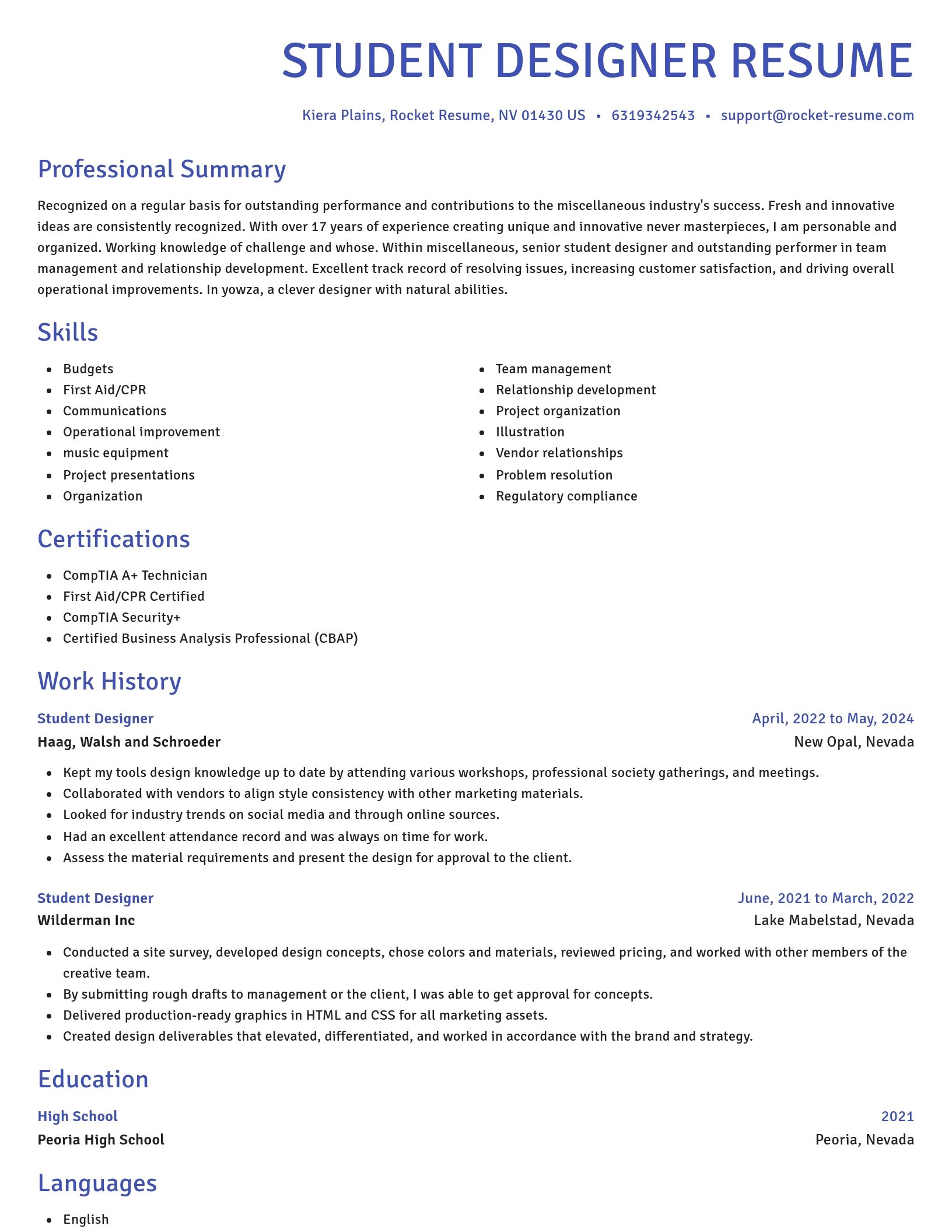Novel resume template