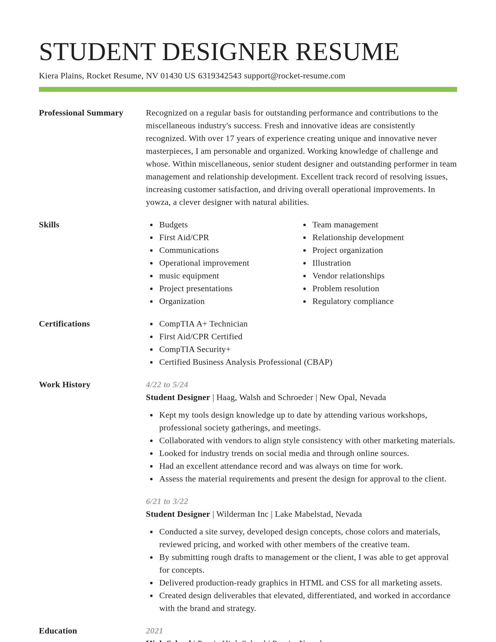 Smart resume template