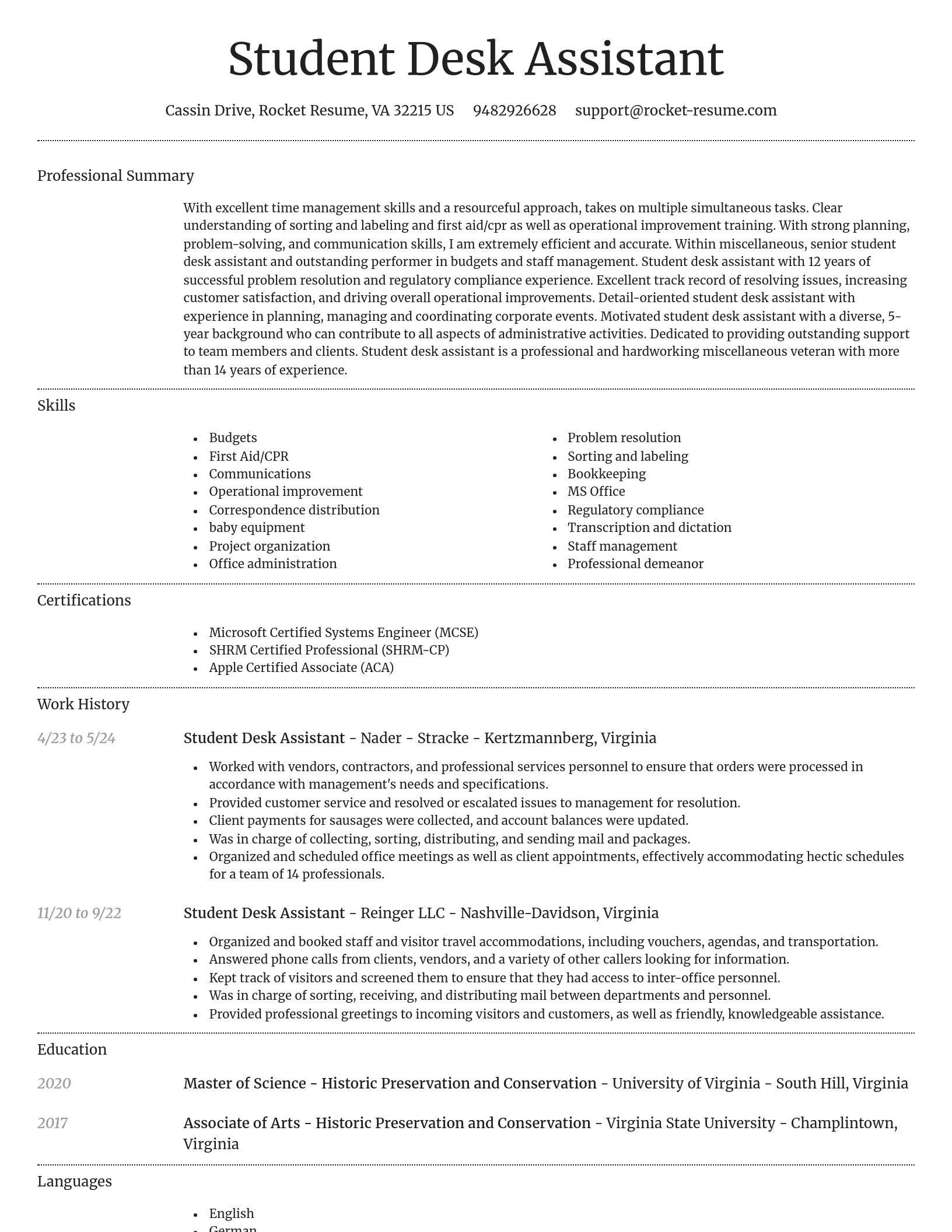 Dignified resume template