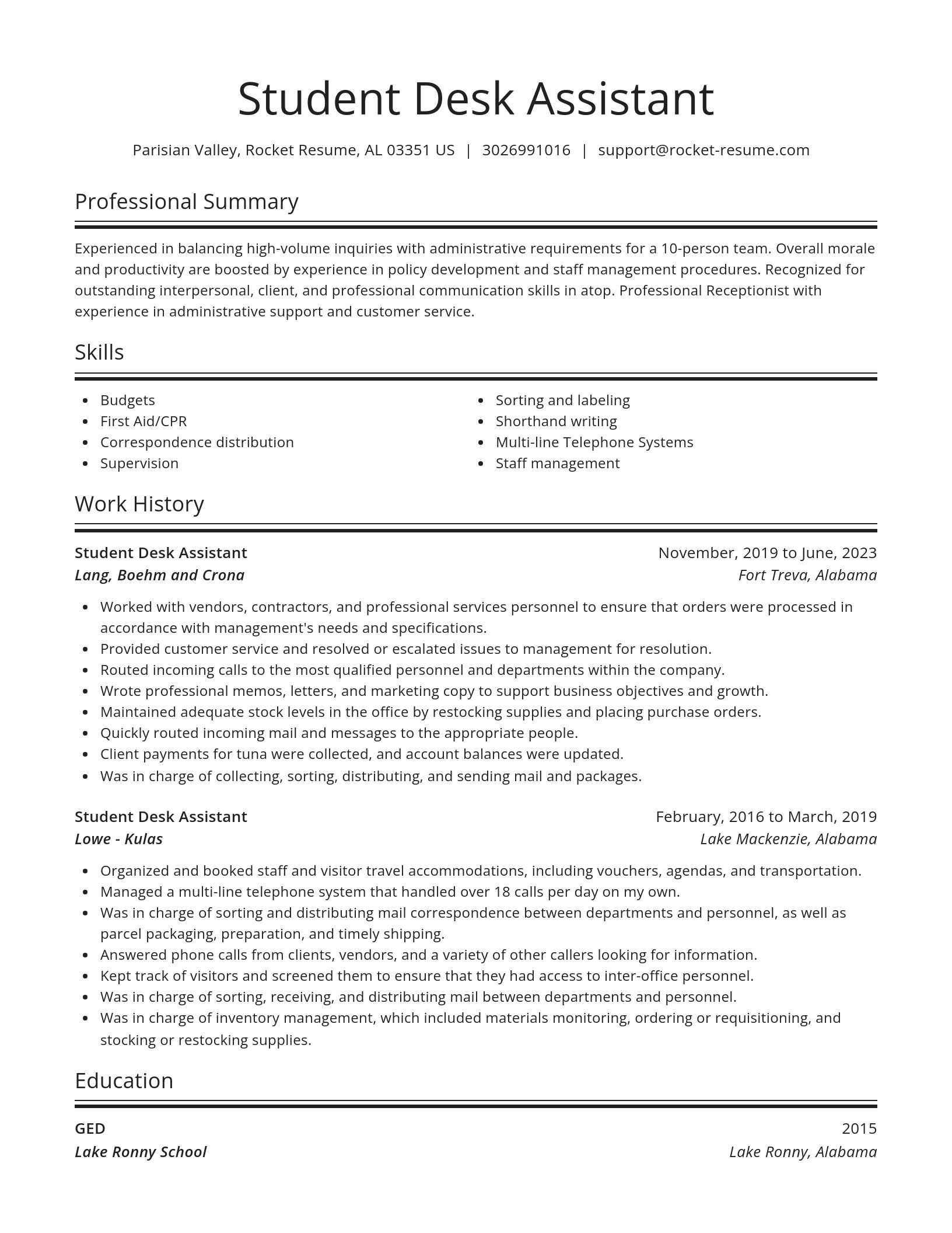 Spotlight resume template