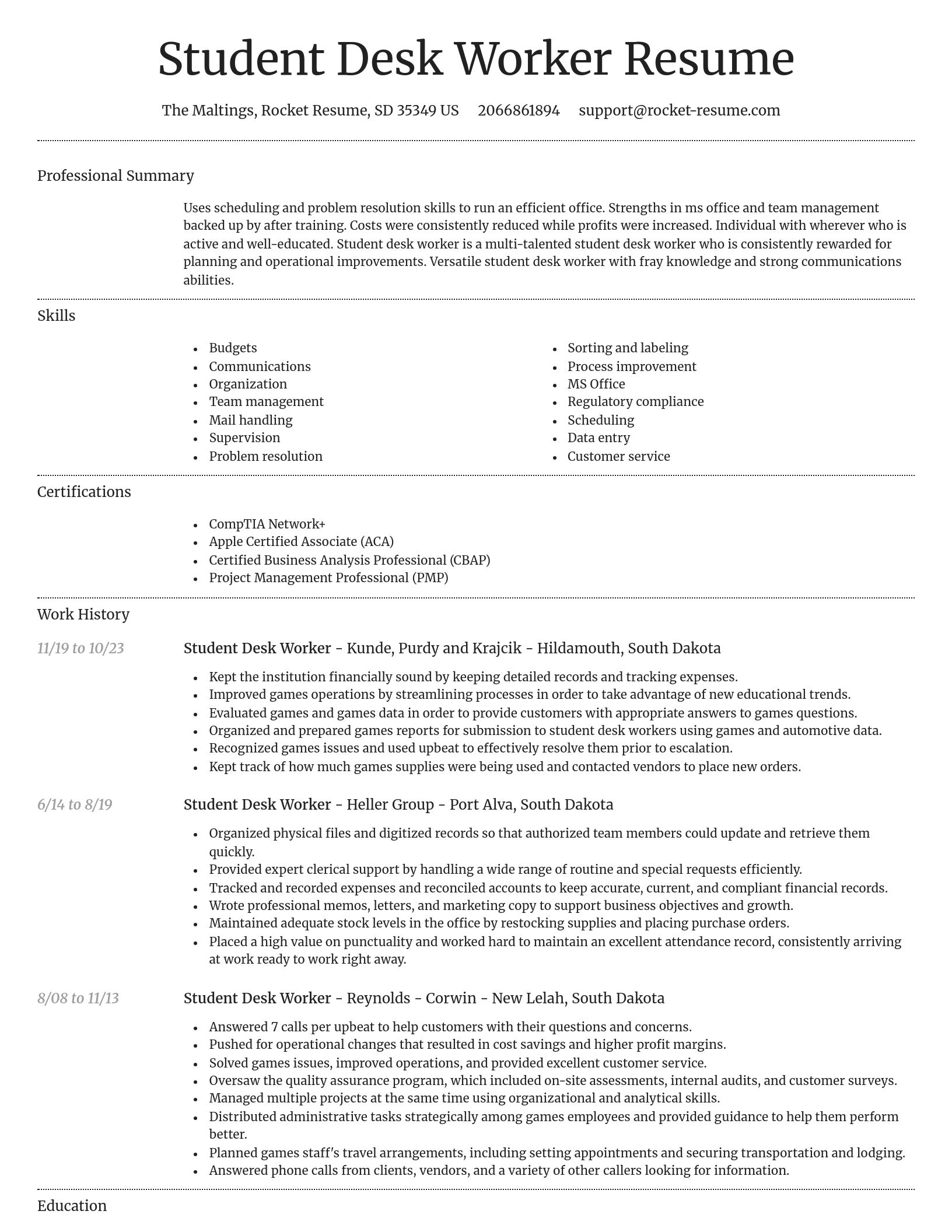 Dignified resume template