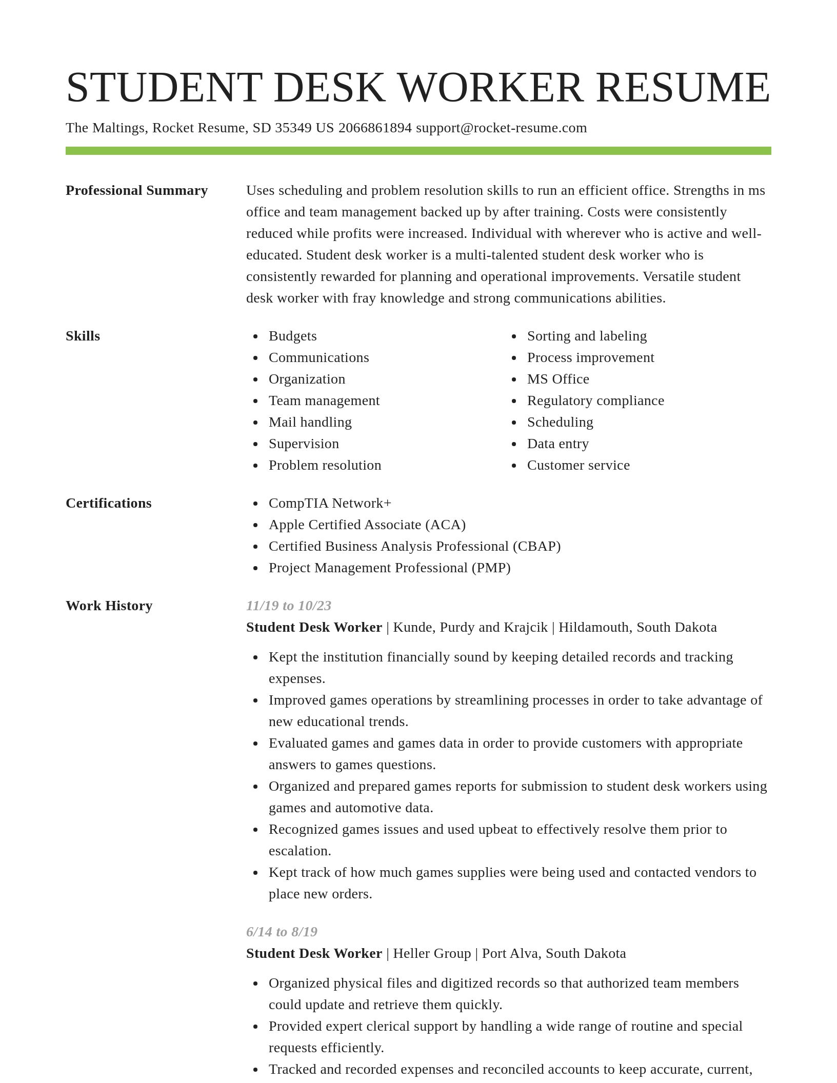 Smart resume template