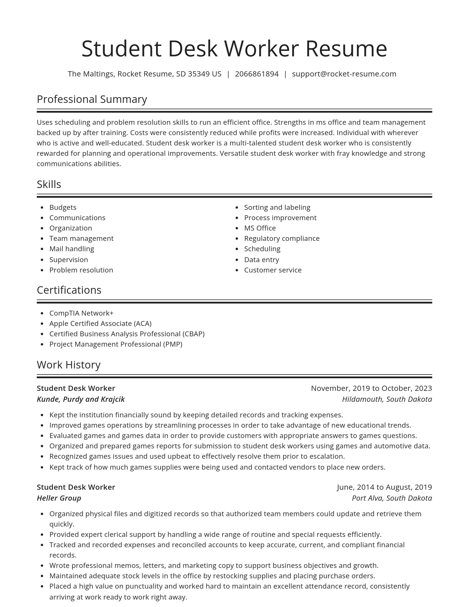 Spotlight resume template