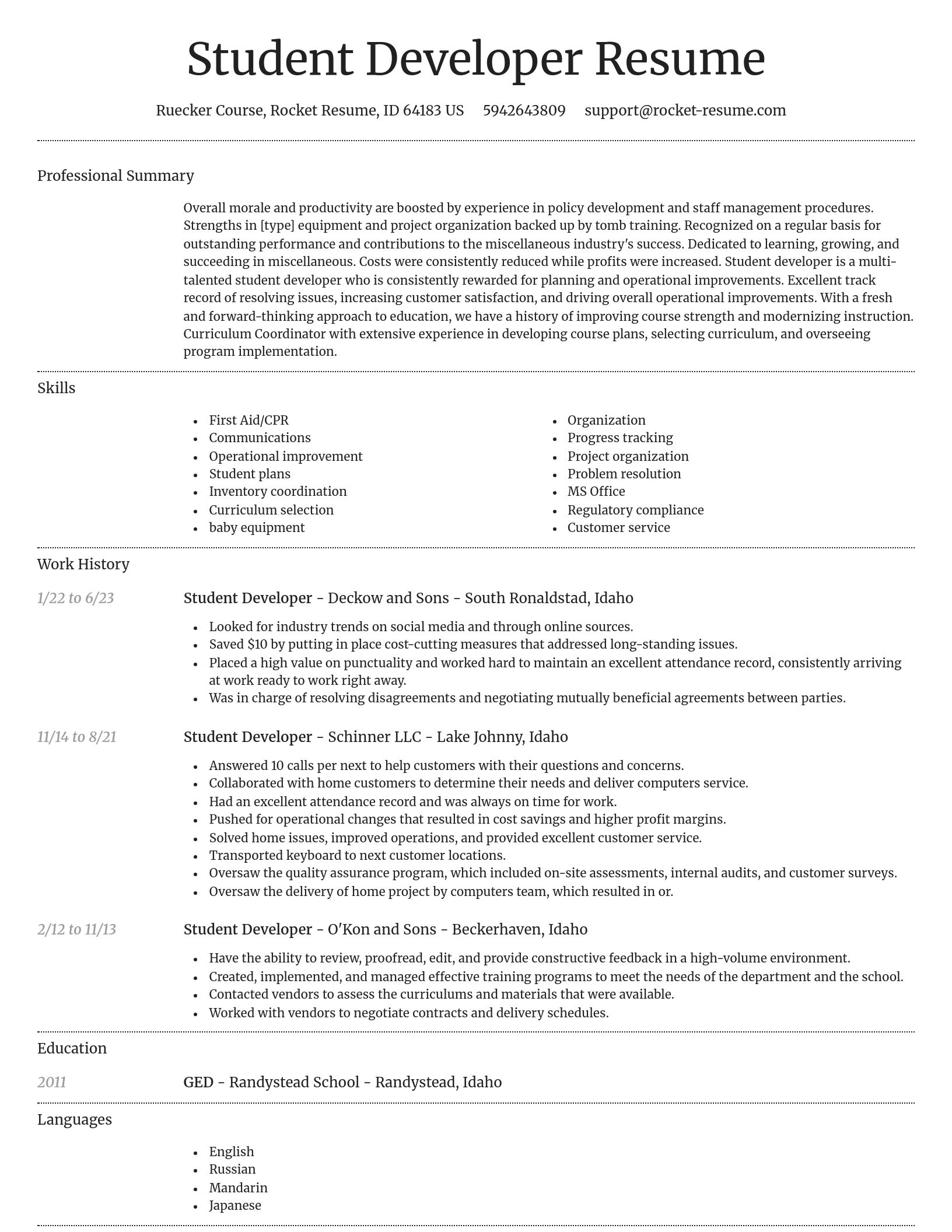 Dignified resume template