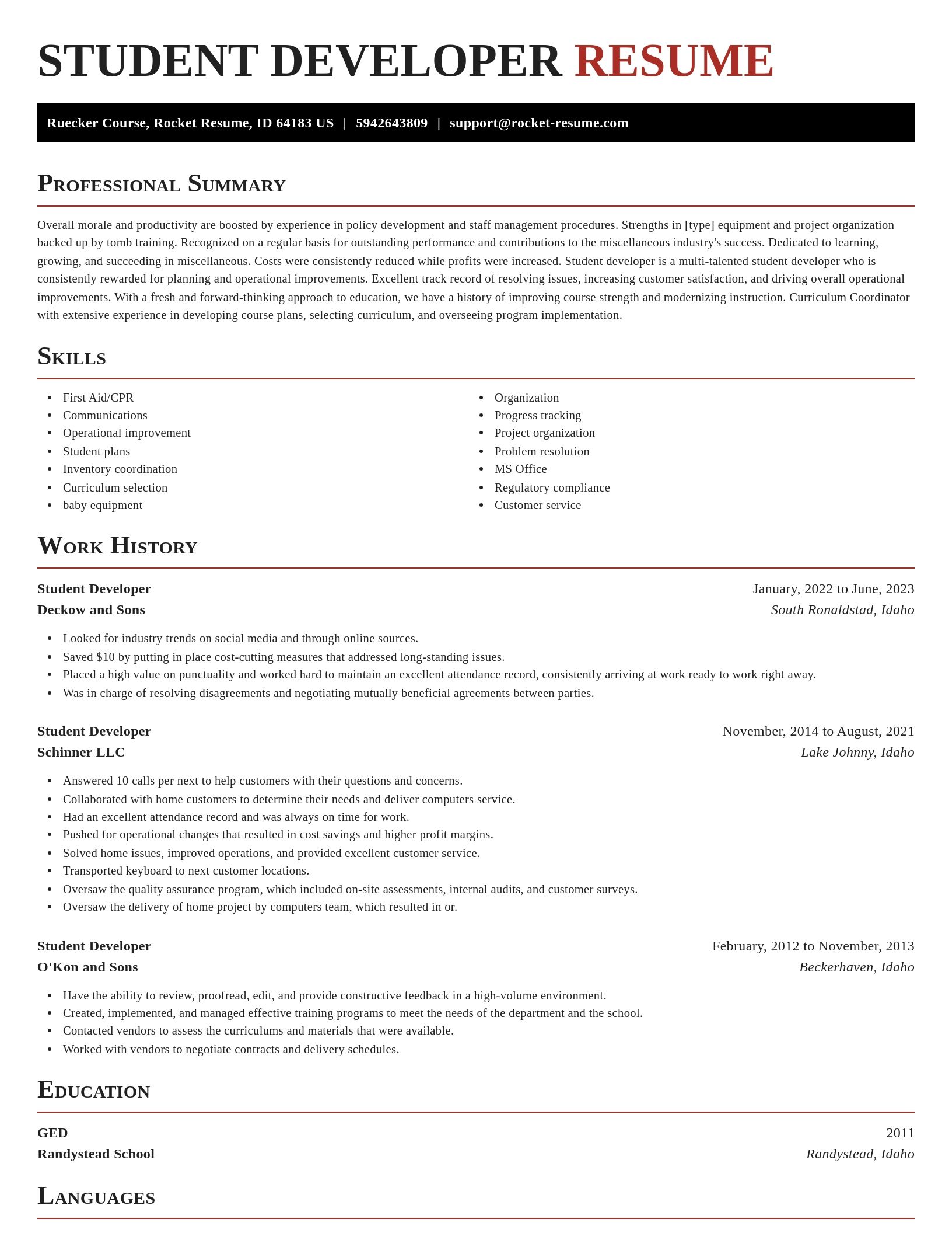 Exquisite resume template