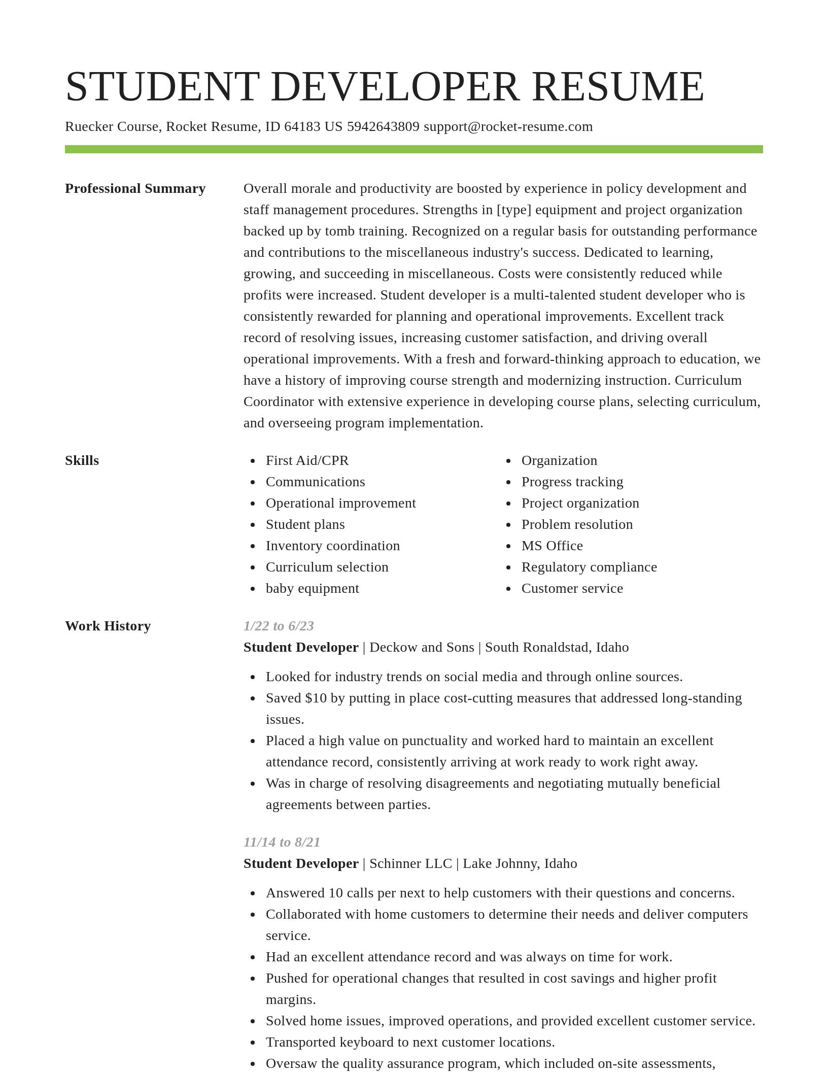 Smart resume template