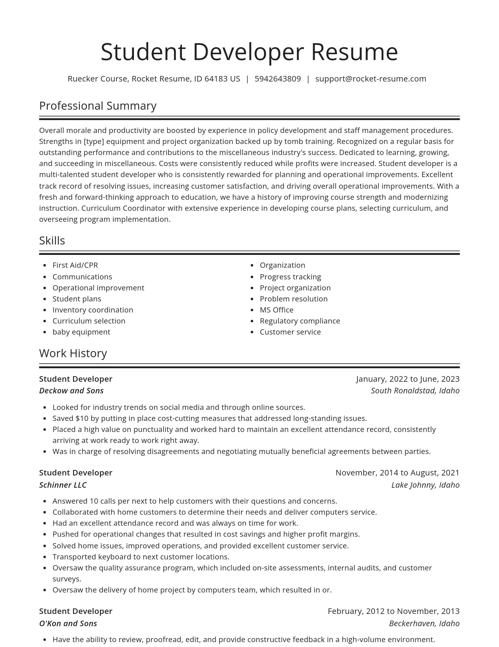 Spotlight resume template
