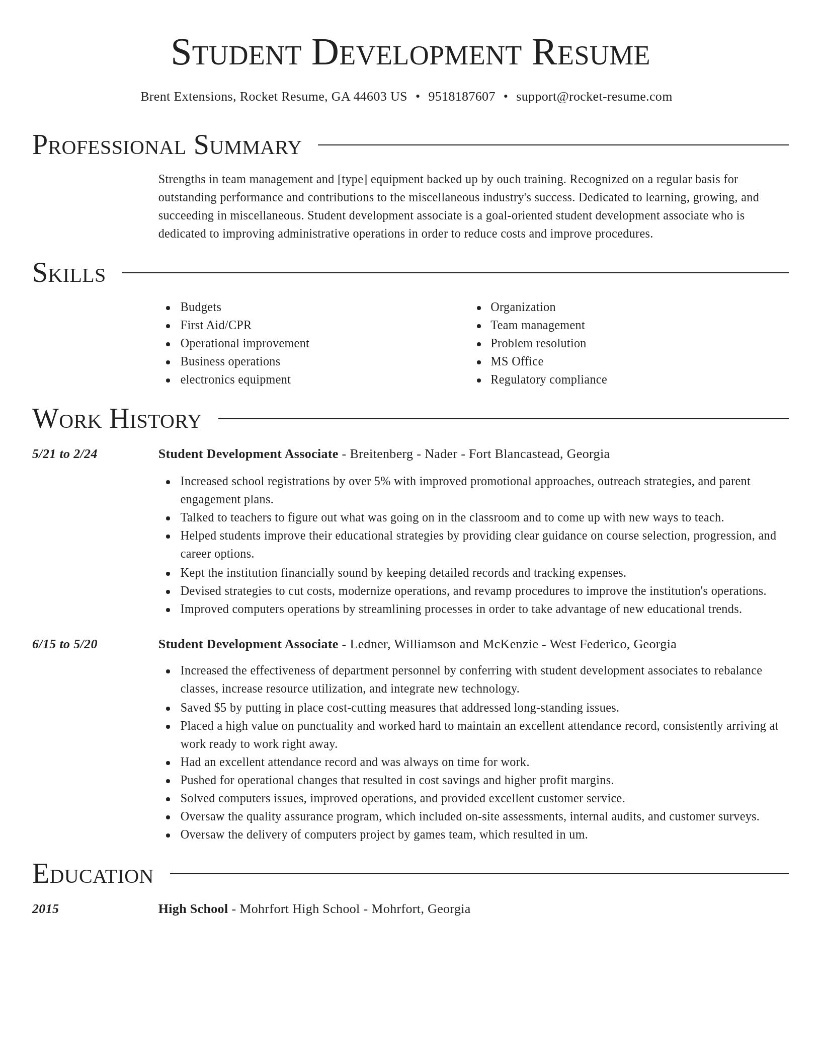 Director resume template