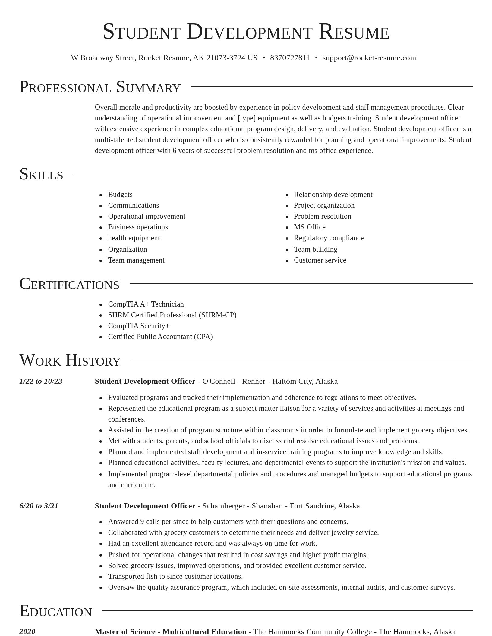 Director resume template