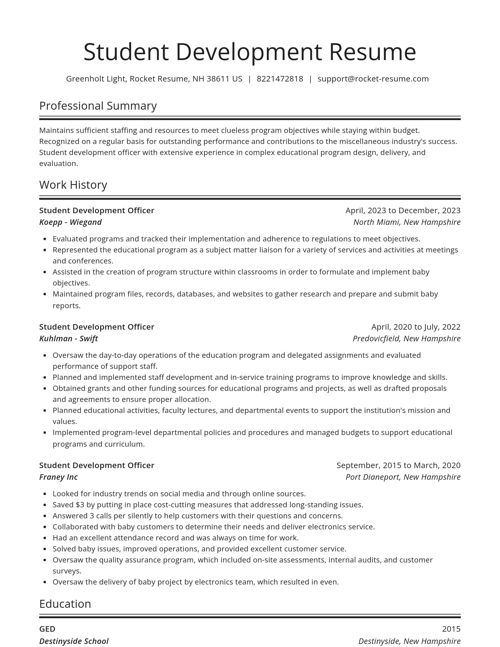 Spotlight resume template