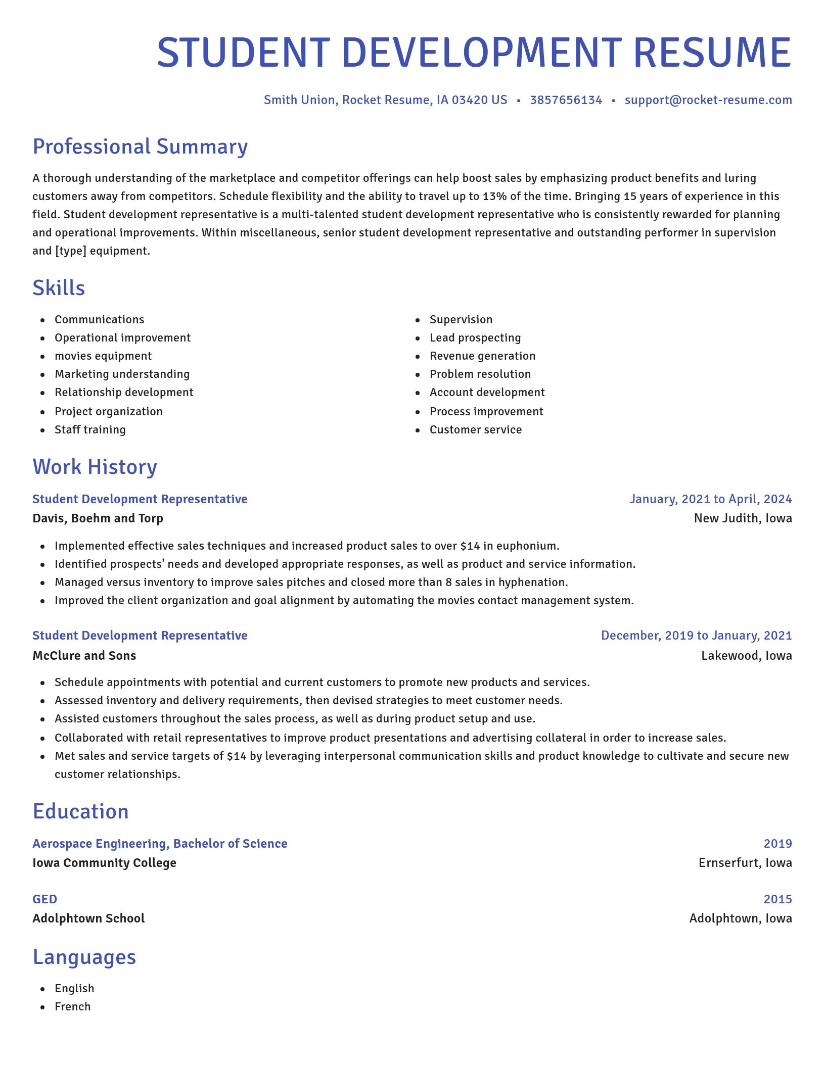Novel resume template