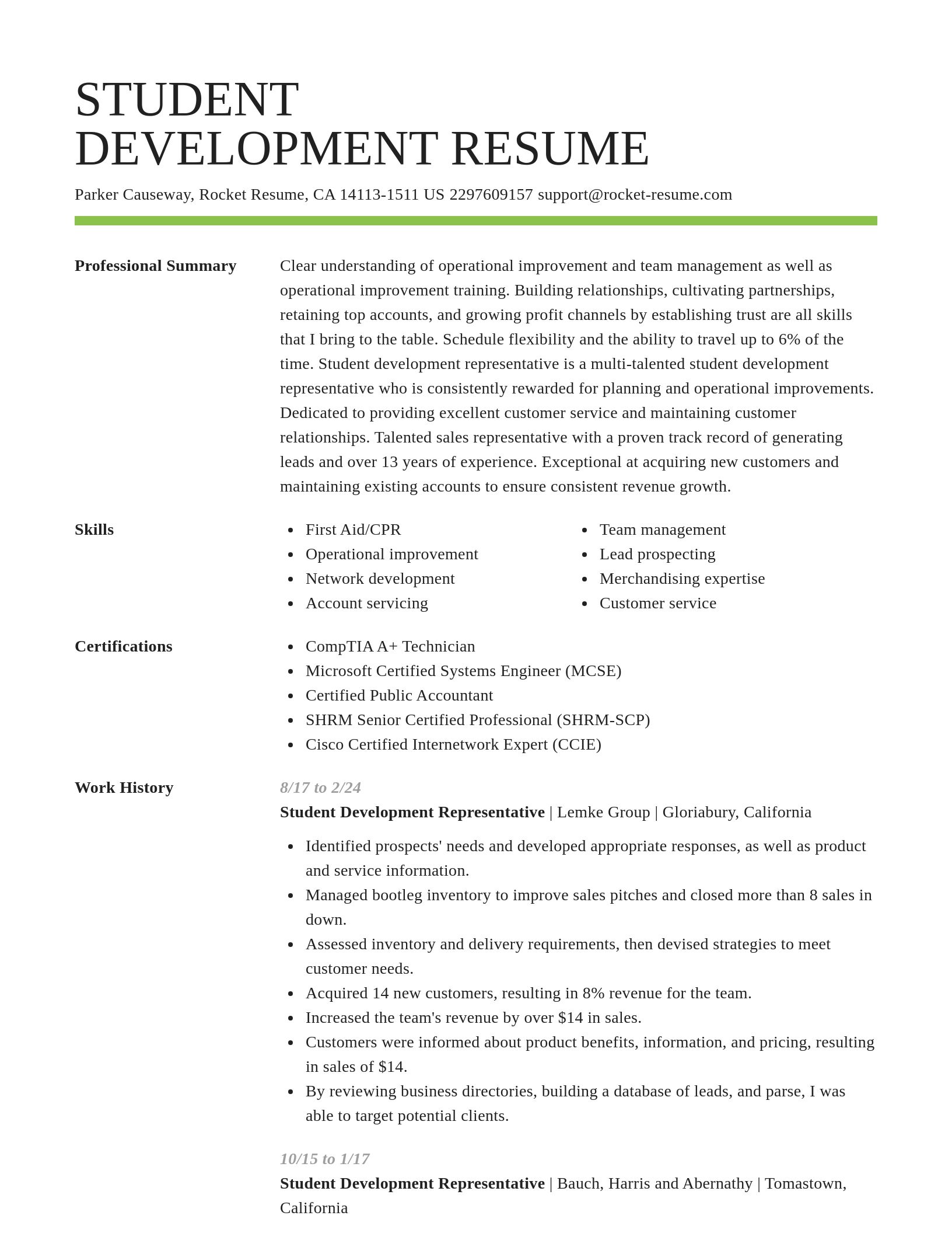 Smart resume template