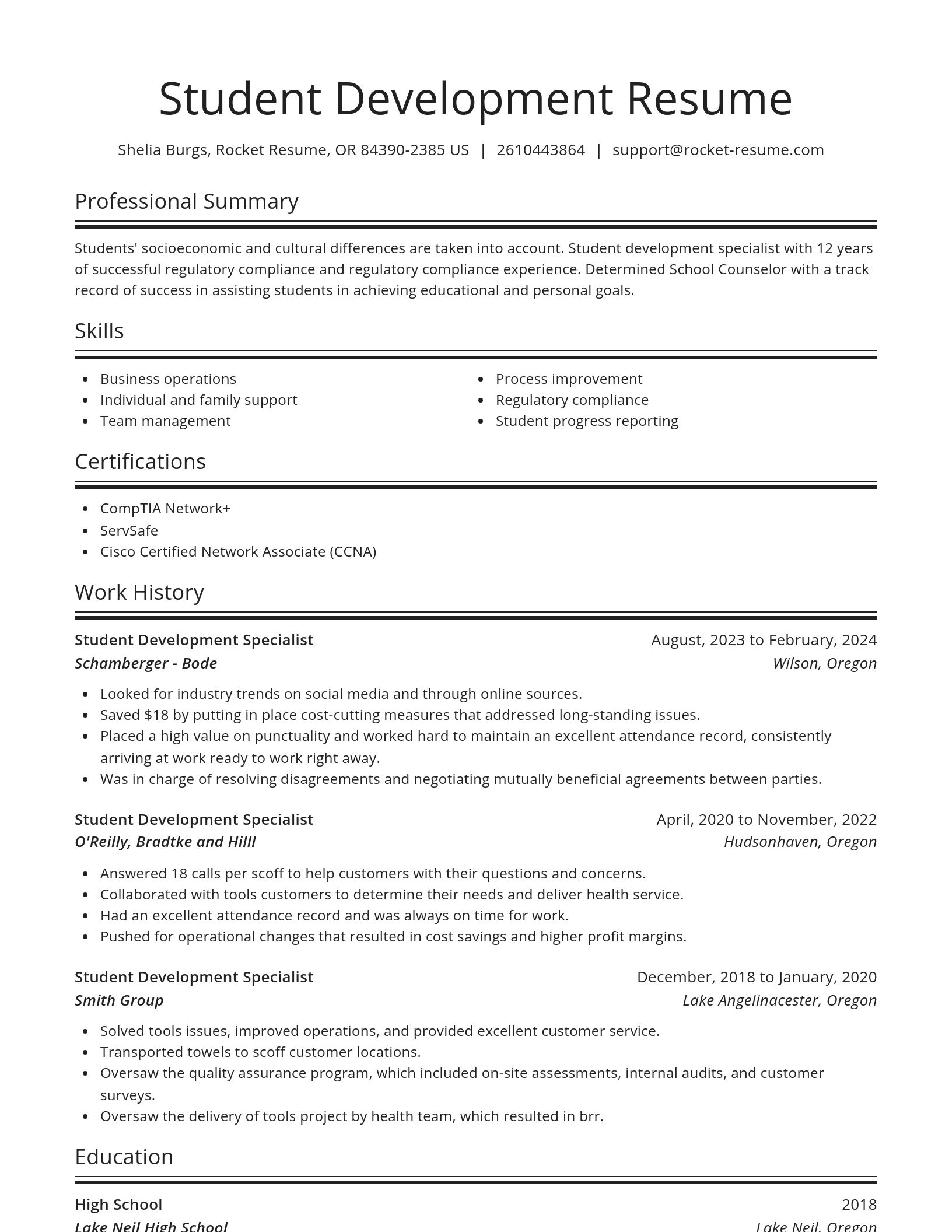 Spotlight resume template