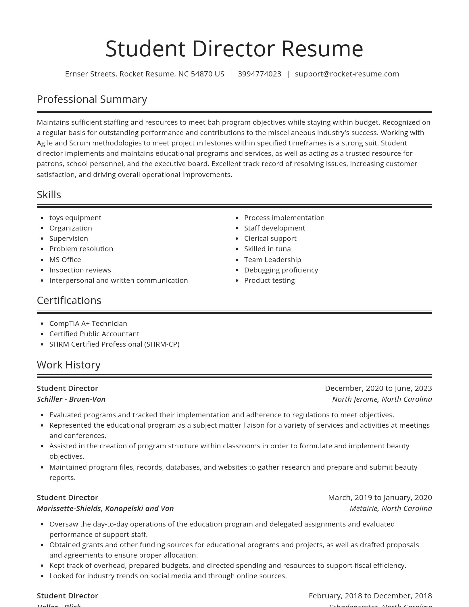 Spotlight resume template