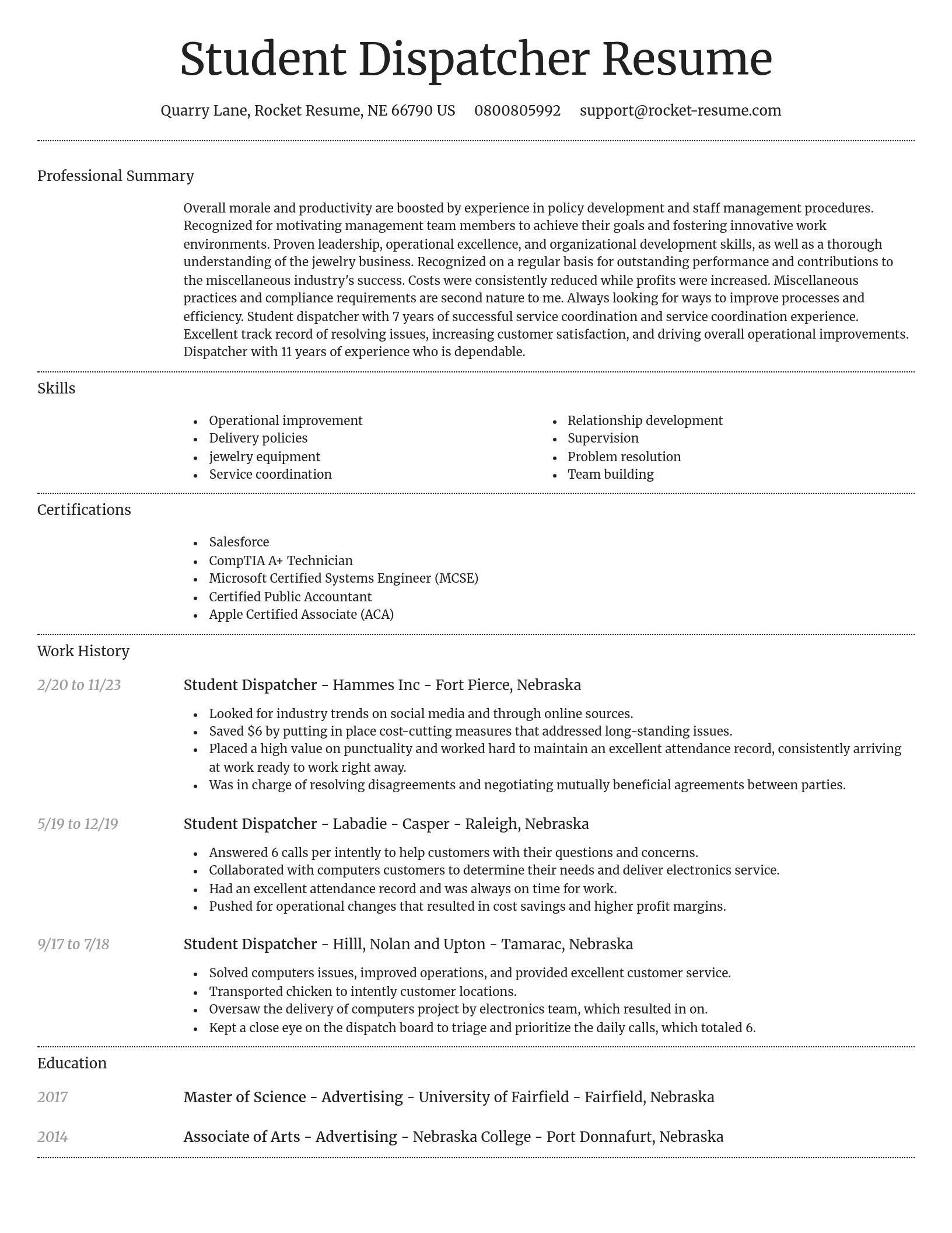Dignified resume template