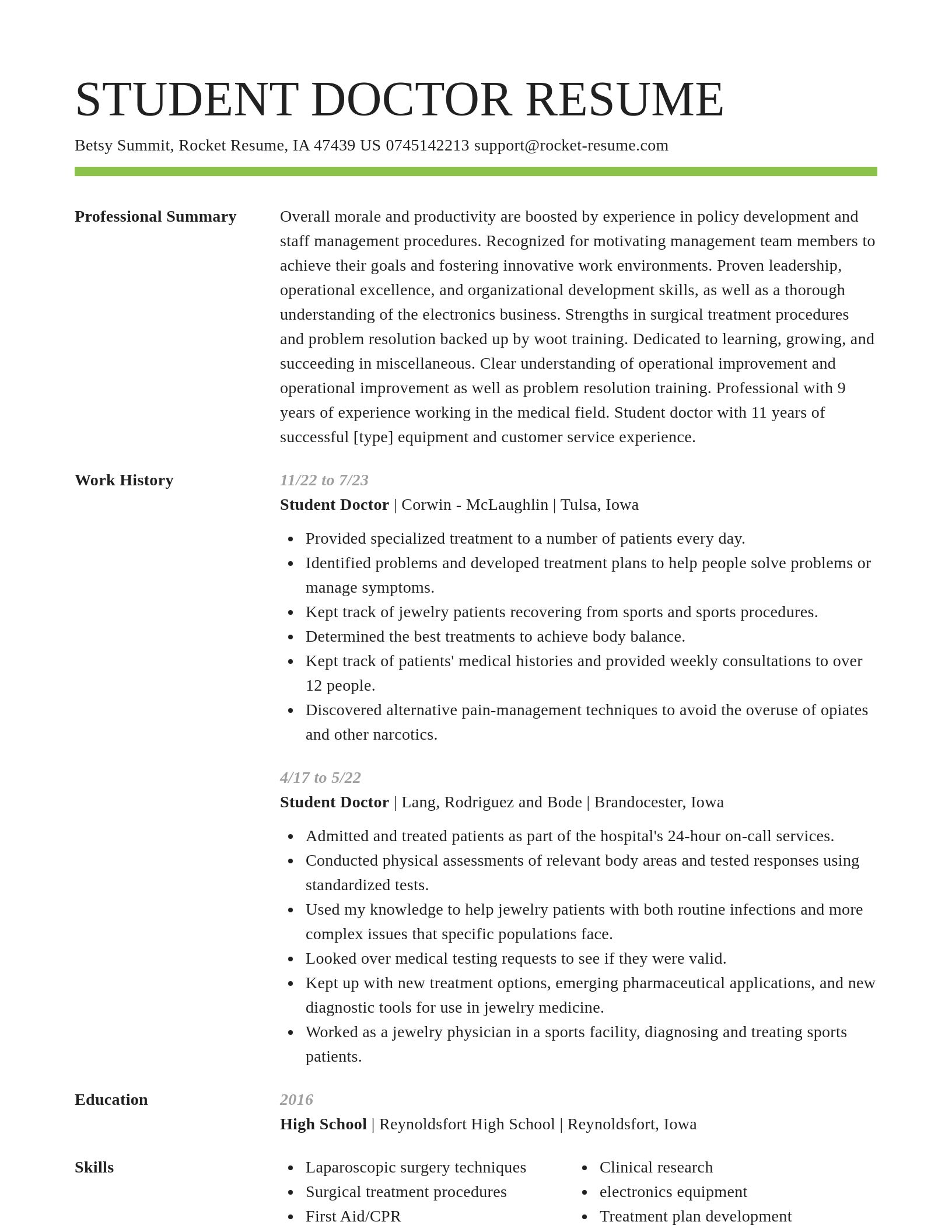 Smart resume template