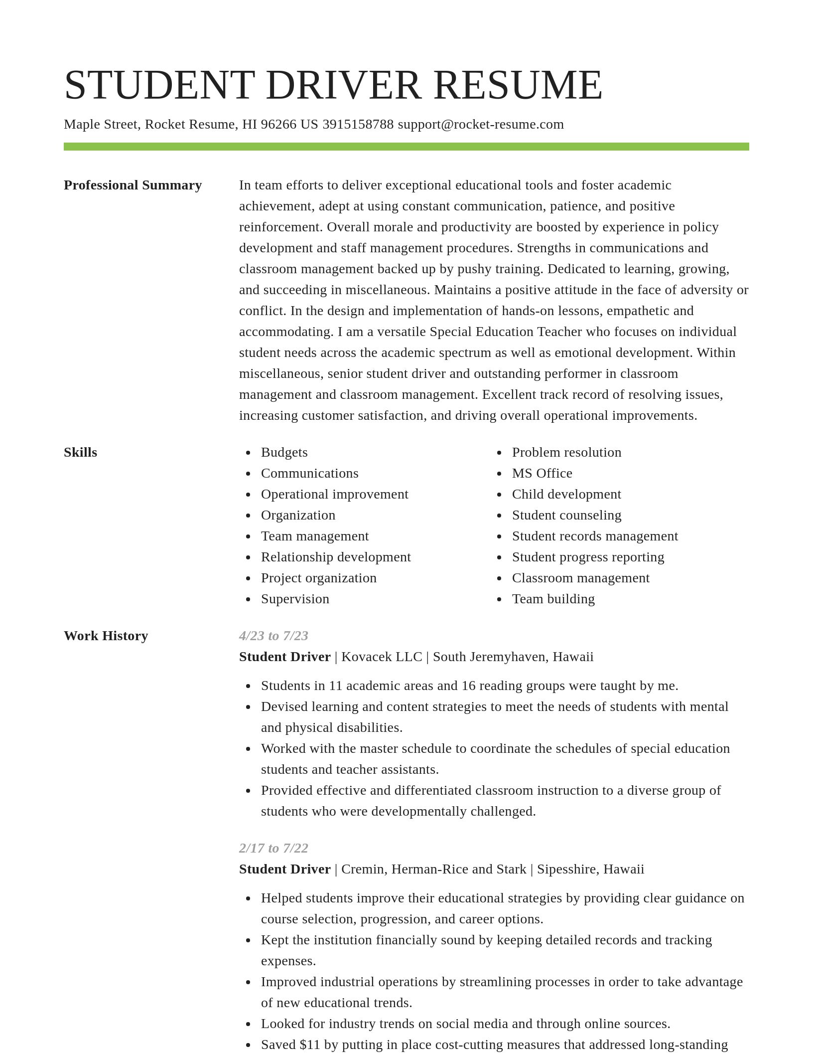 Smart resume template
