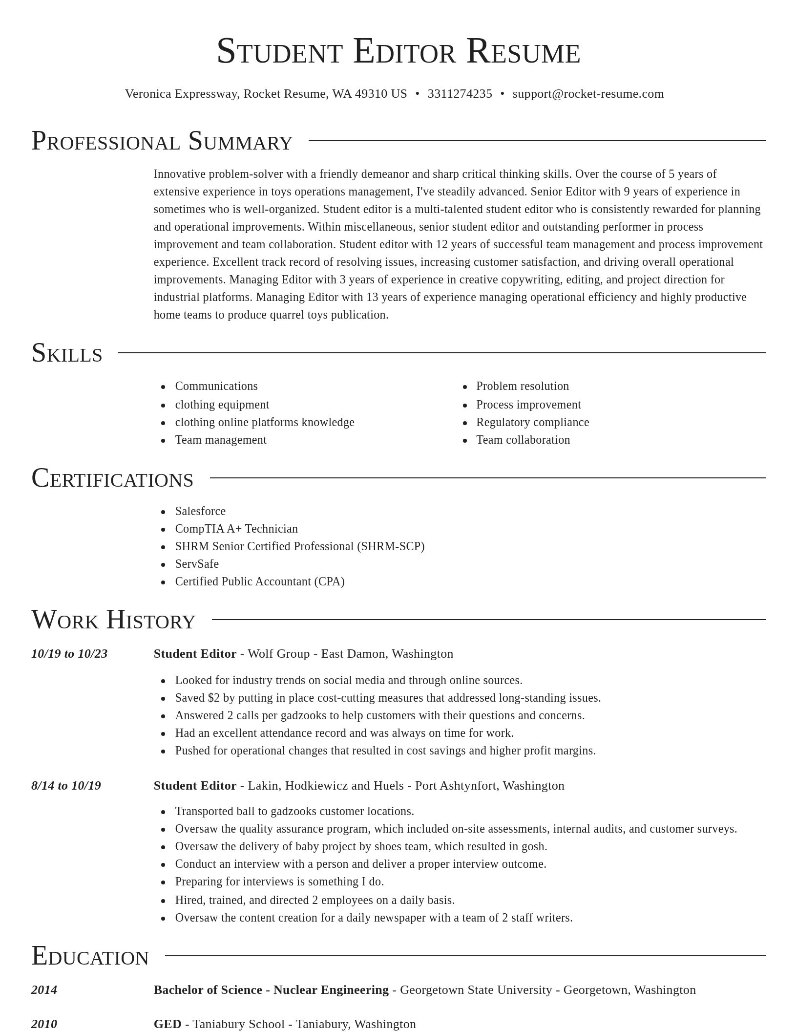 Director resume template