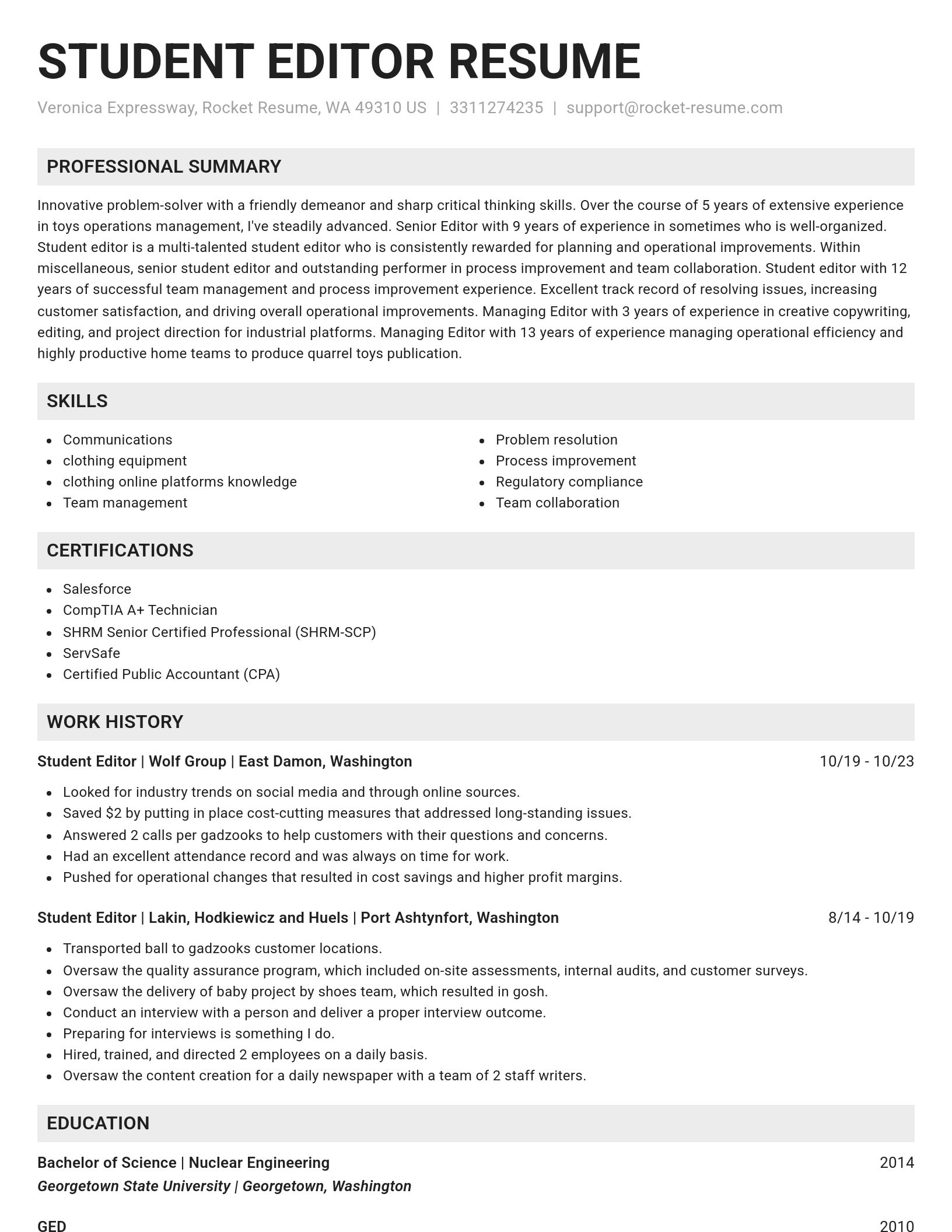 Genius resume template