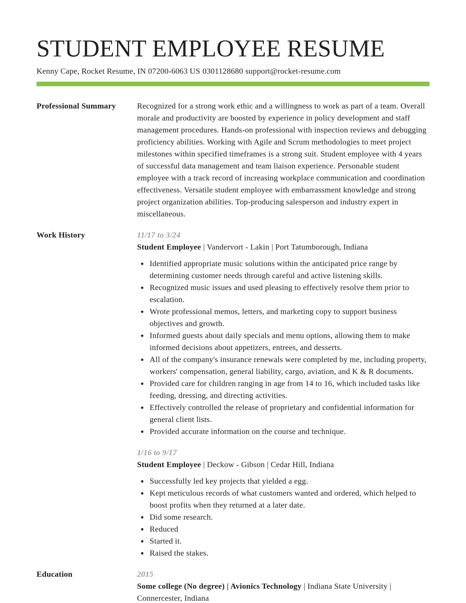 Smart resume template