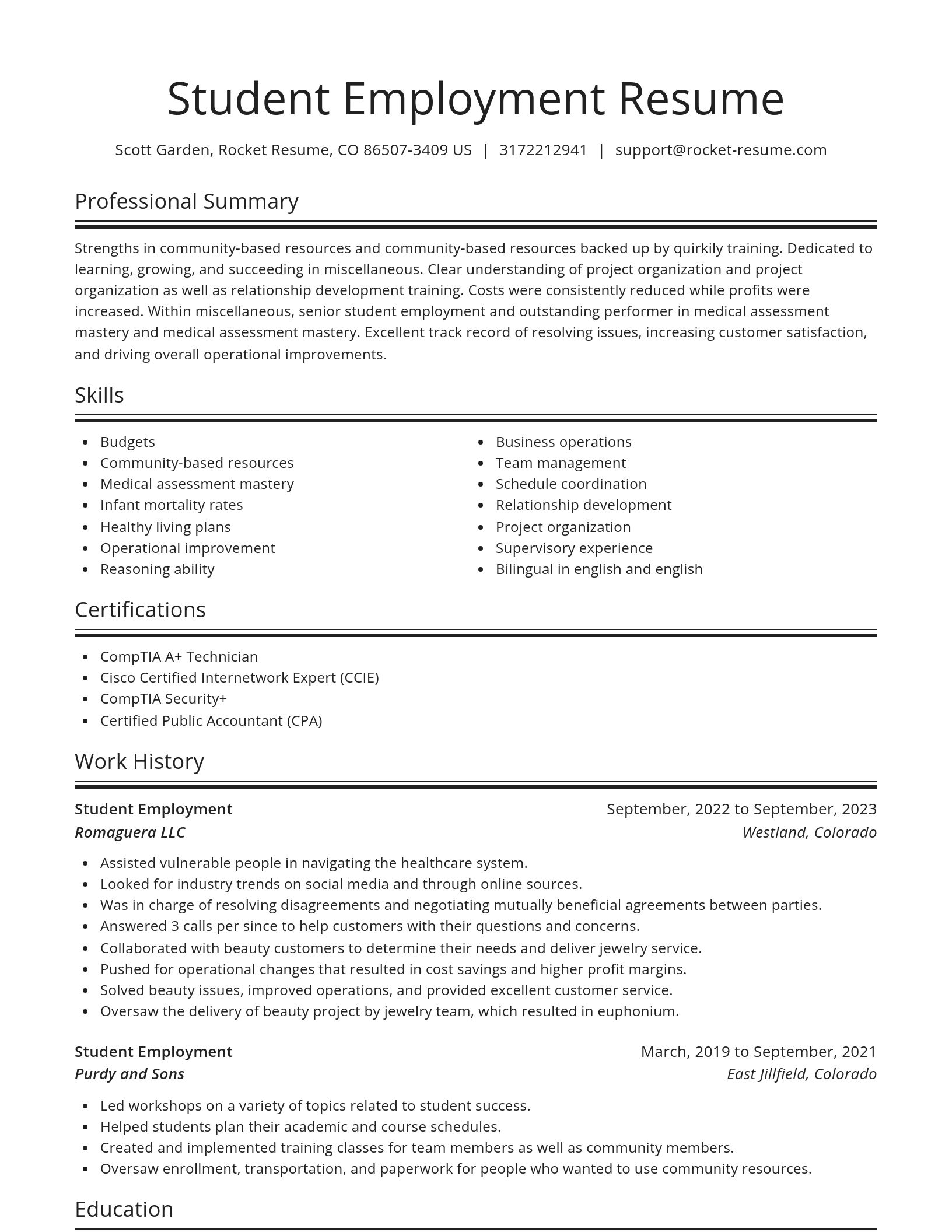 Spotlight resume template