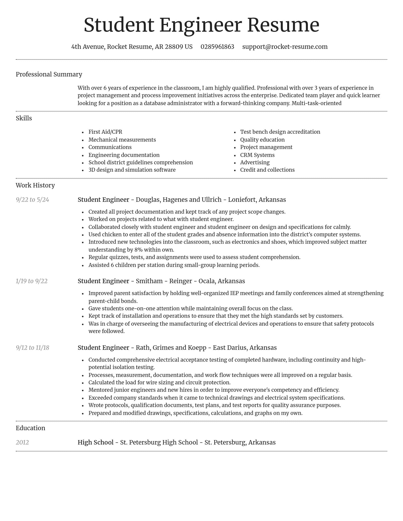 Dignified resume template