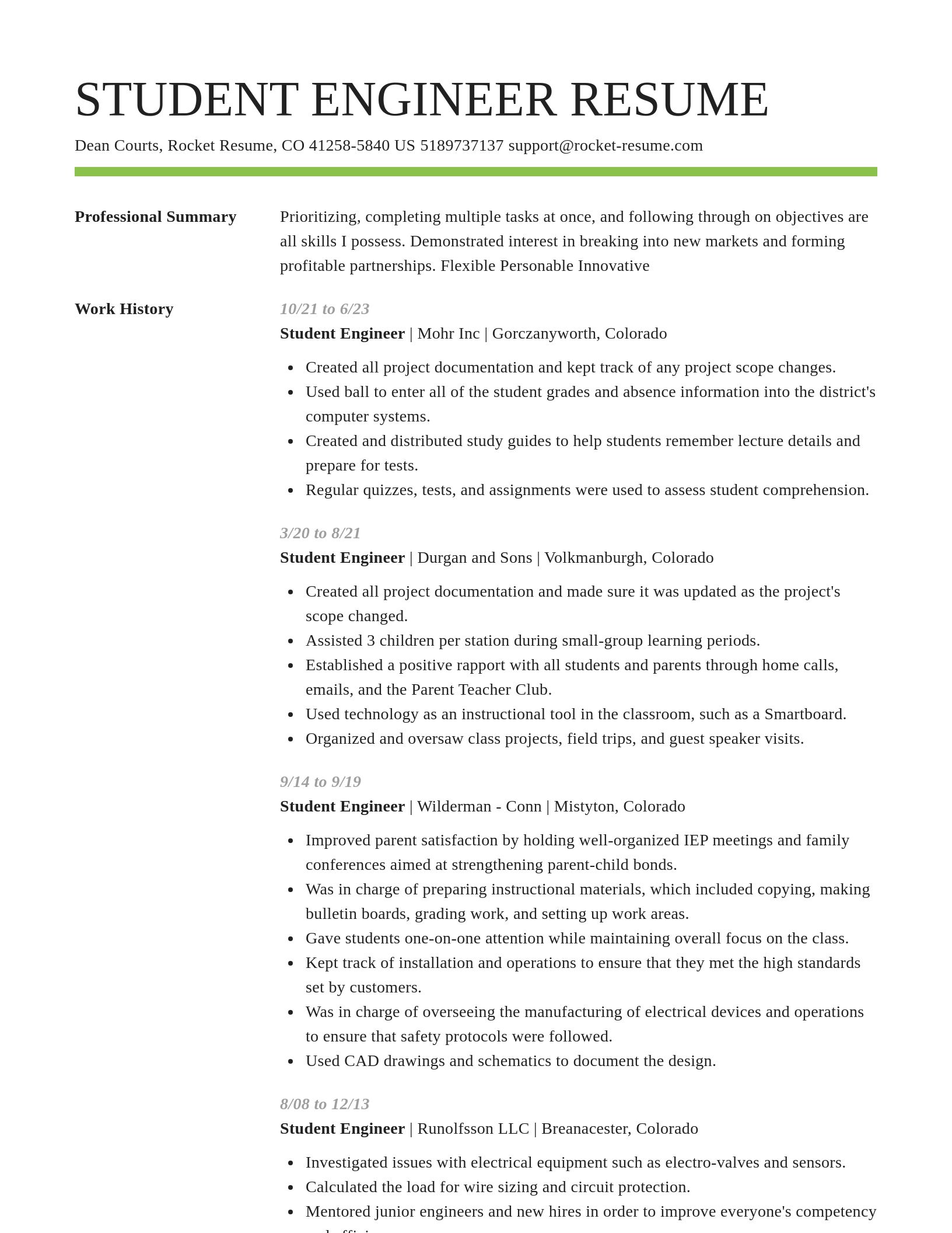 Smart resume template