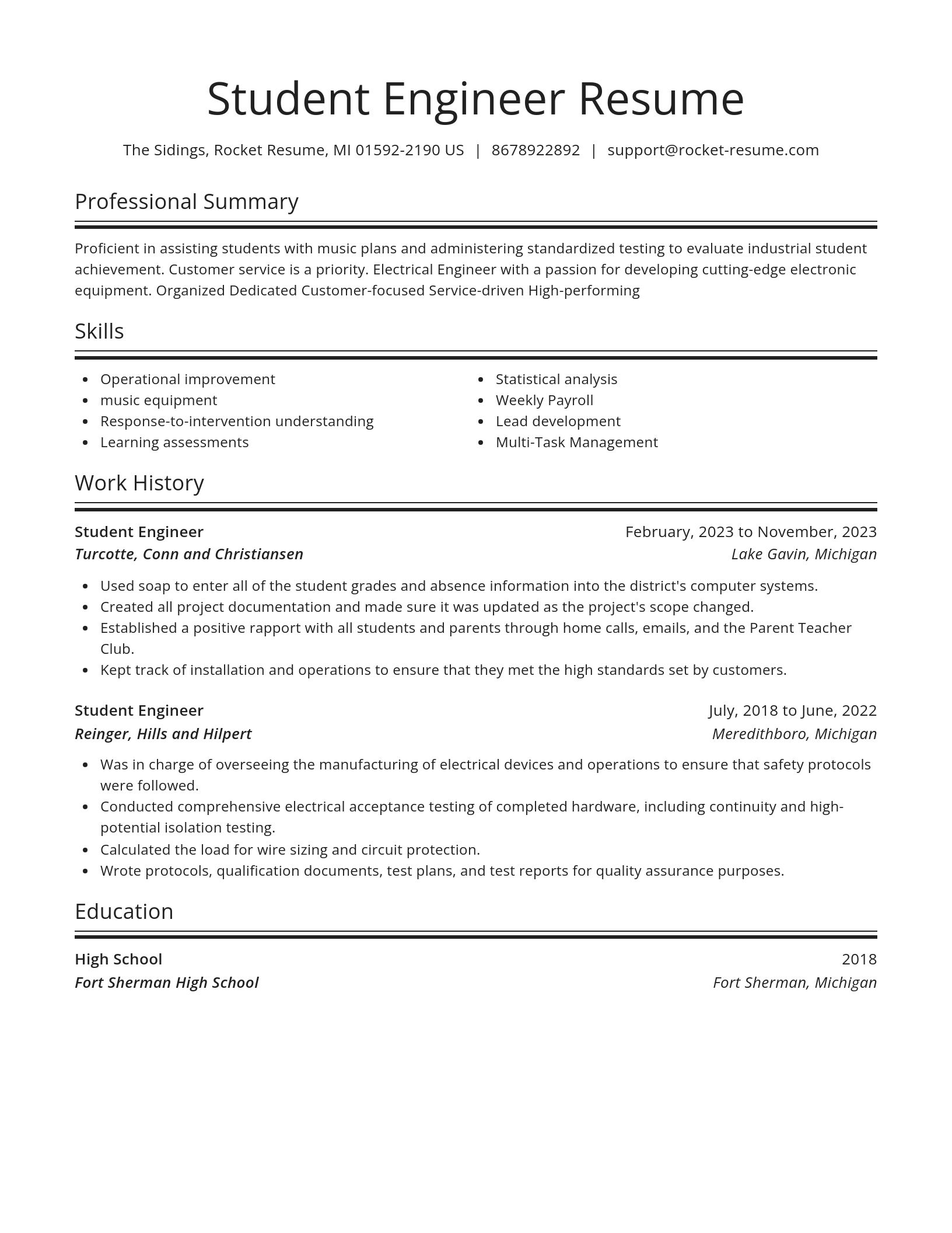 Spotlight resume template