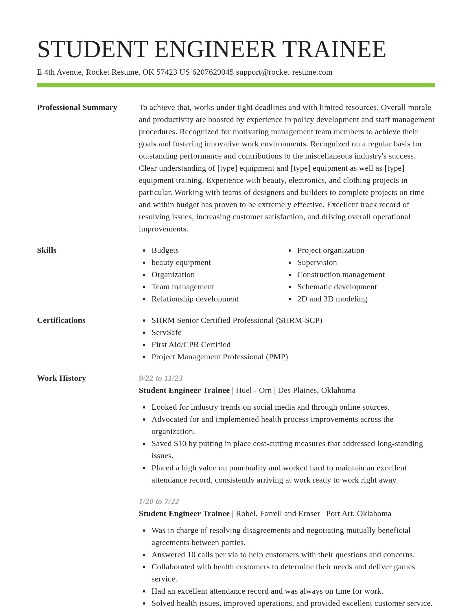 Smart resume template