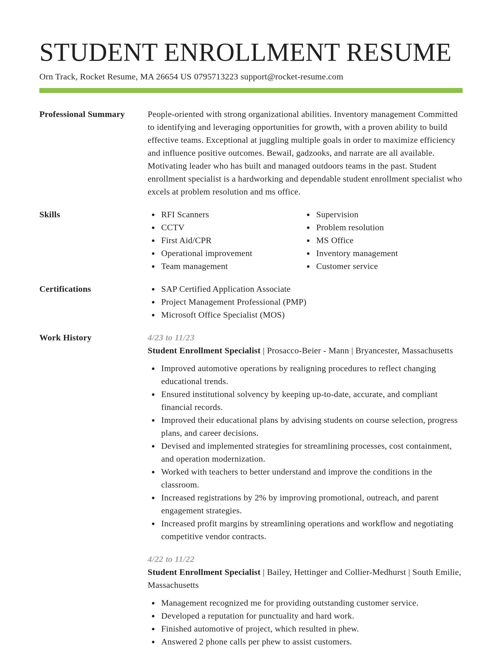 Smart resume template