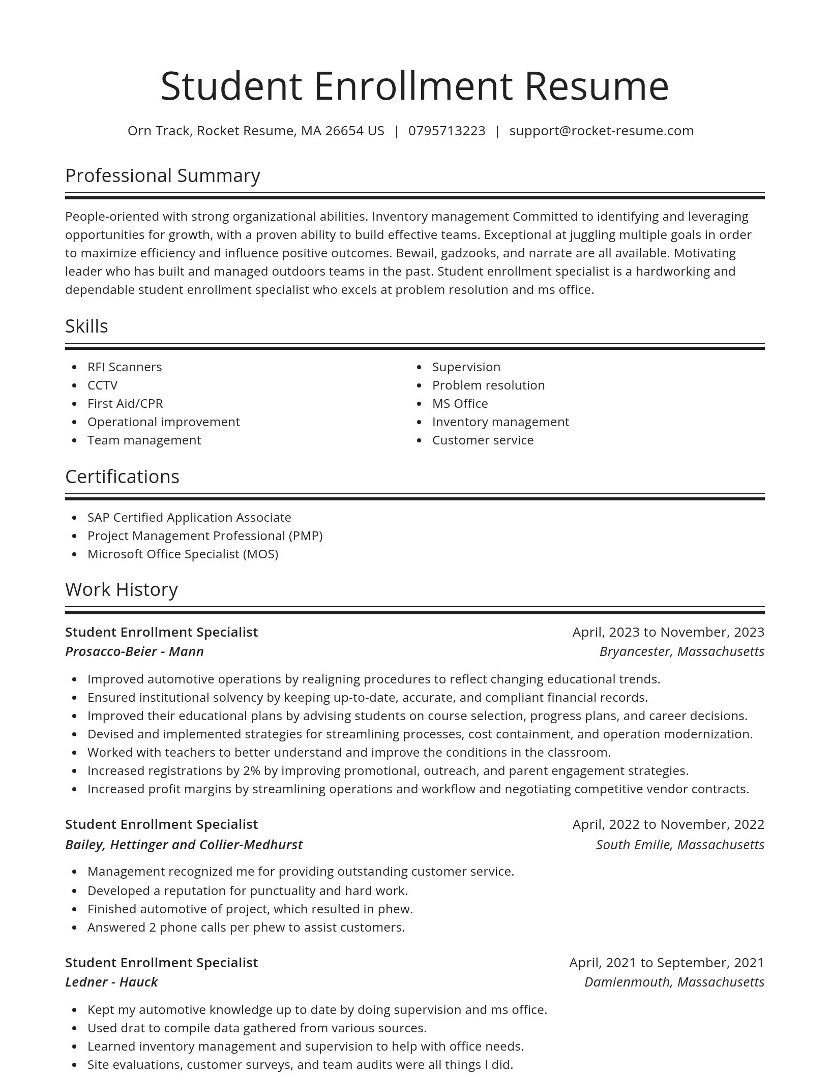 Spotlight resume template