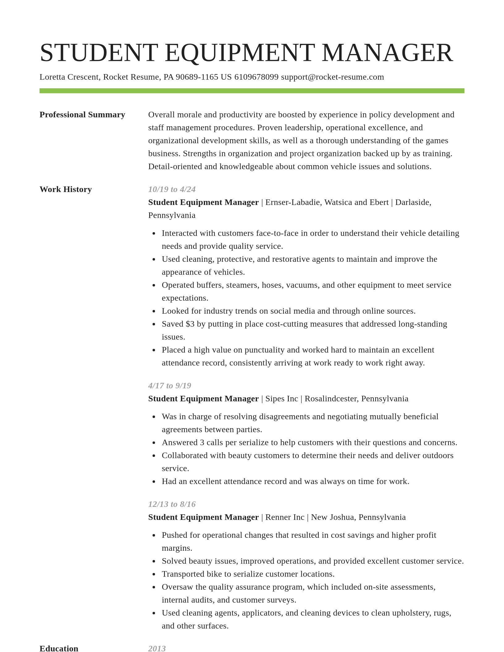 Smart resume template