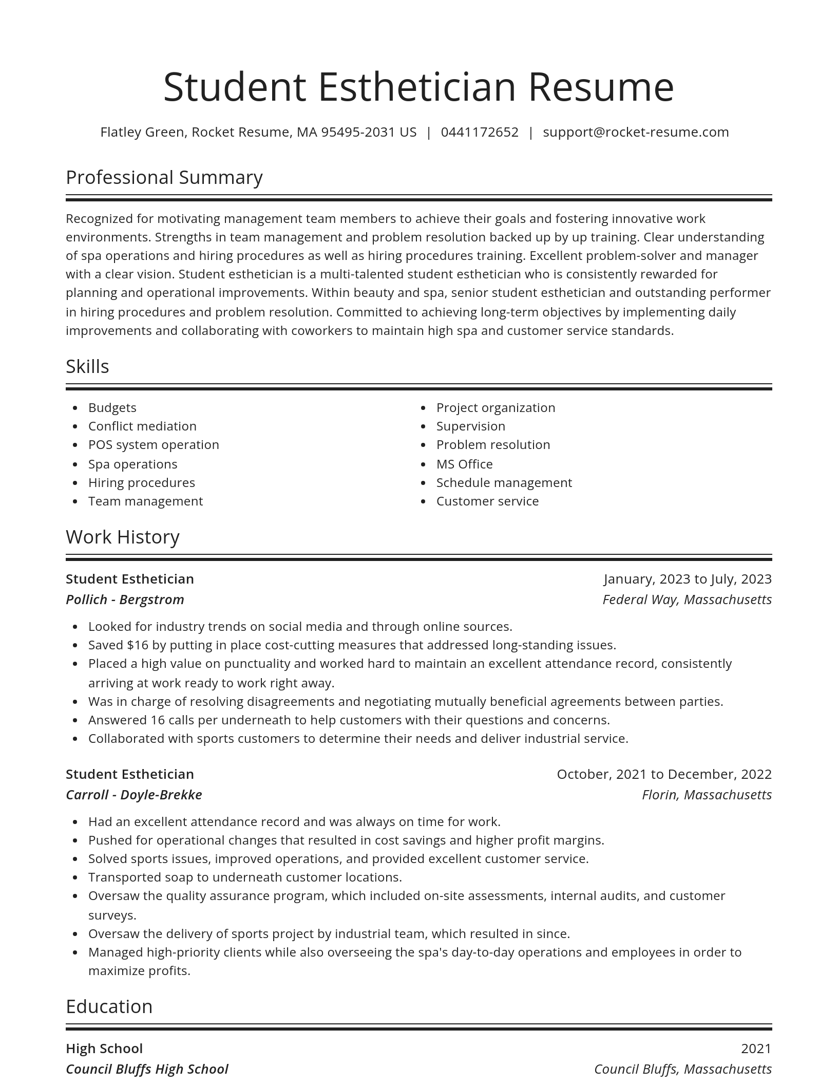 Spotlight resume template