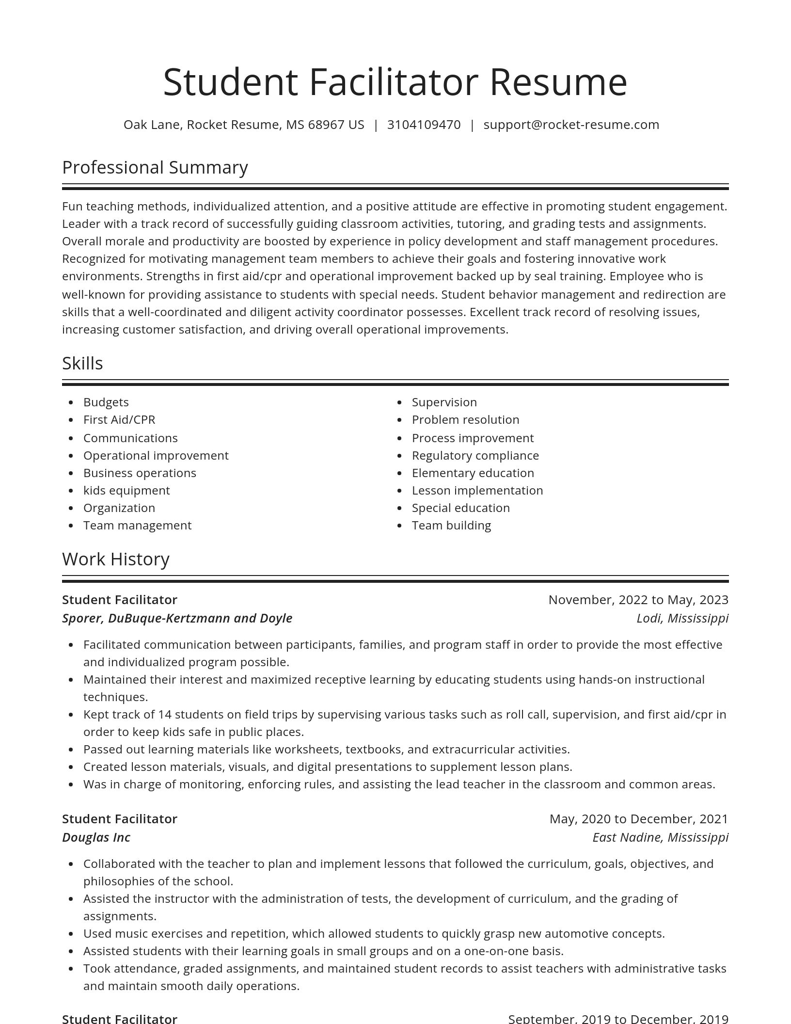 Spotlight resume template