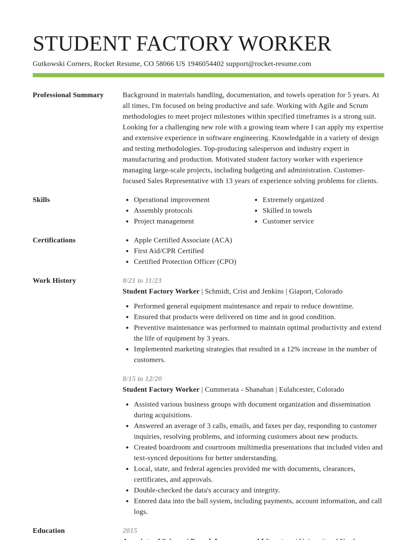 Smart resume template