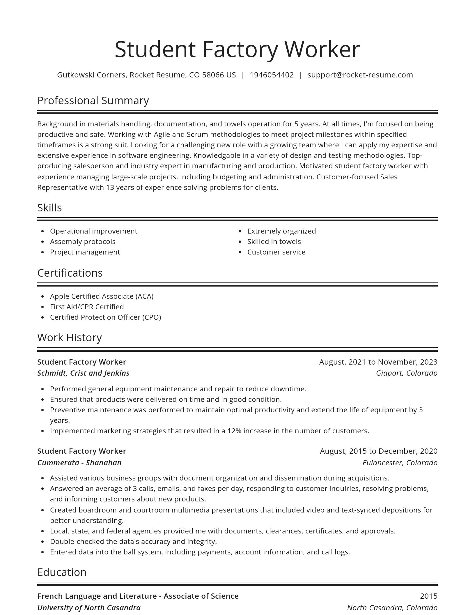 Spotlight resume template