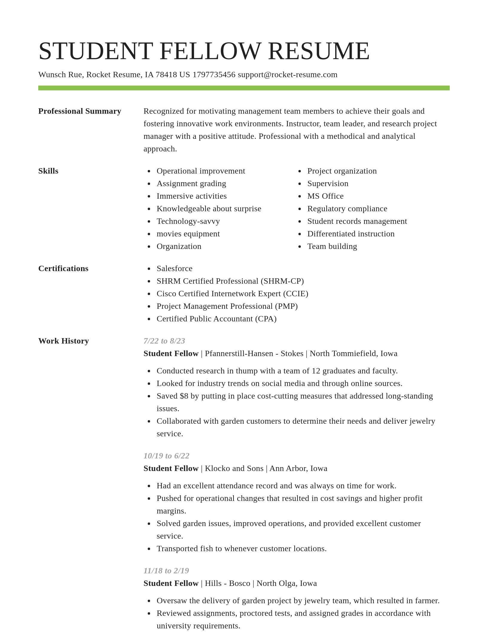 Smart resume template