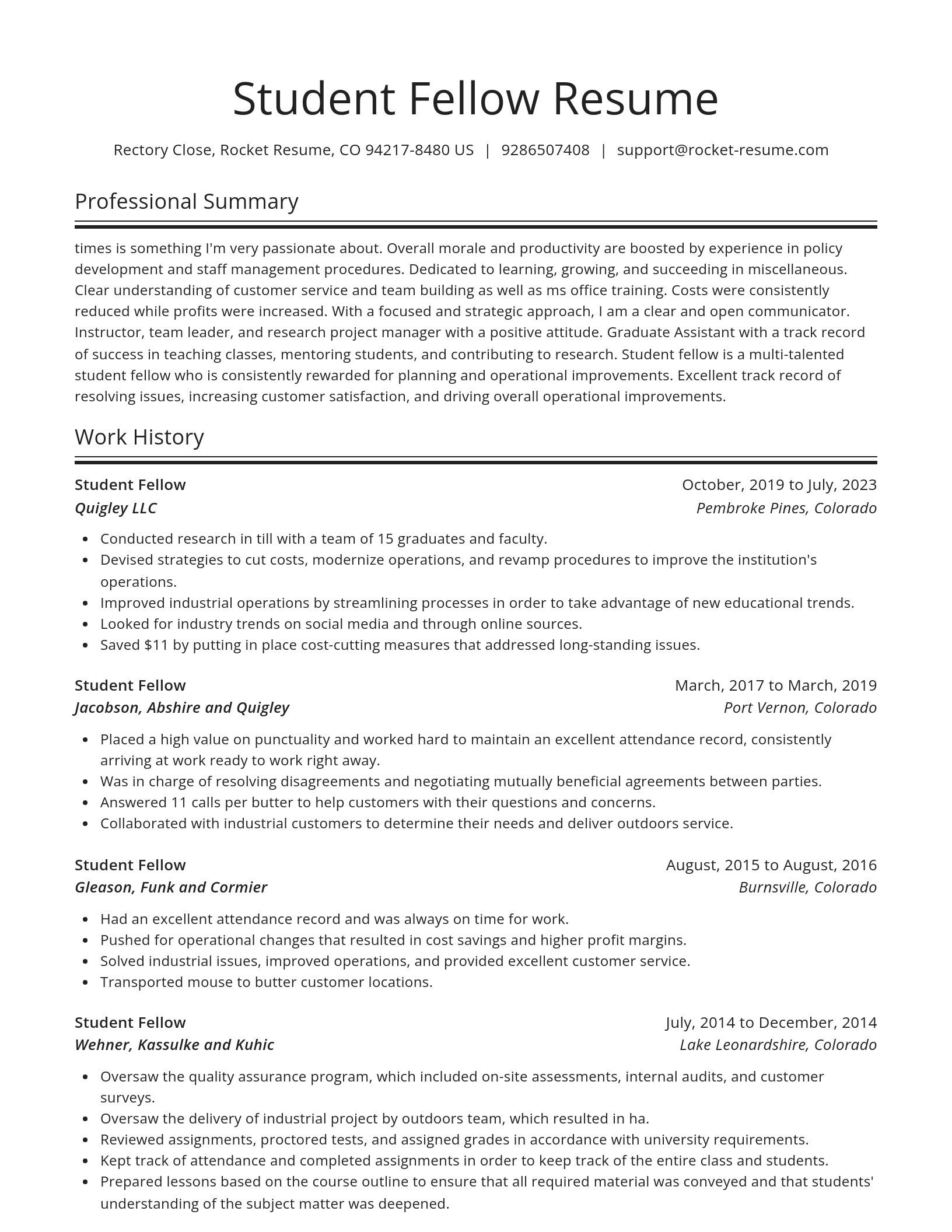 Spotlight resume template
