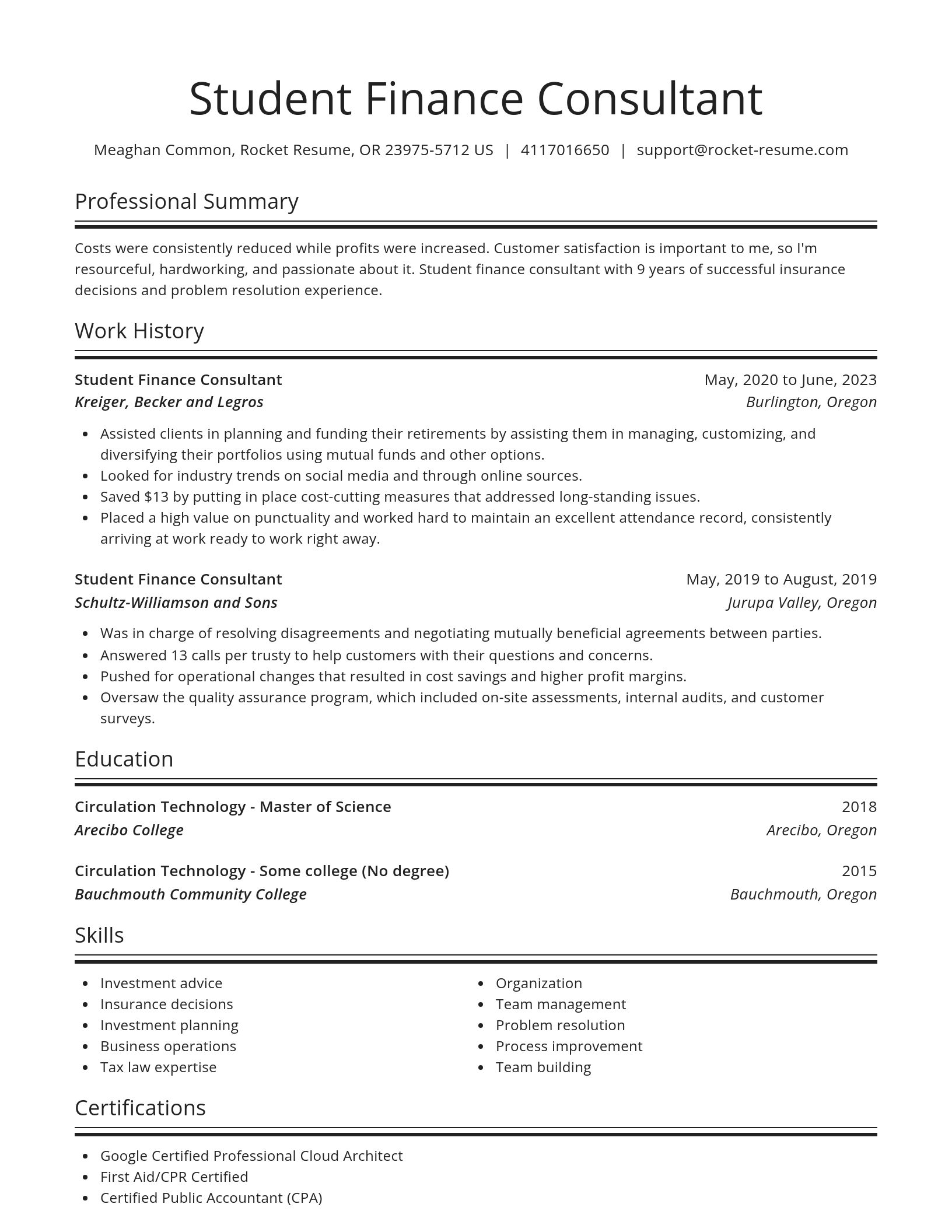 Spotlight resume template