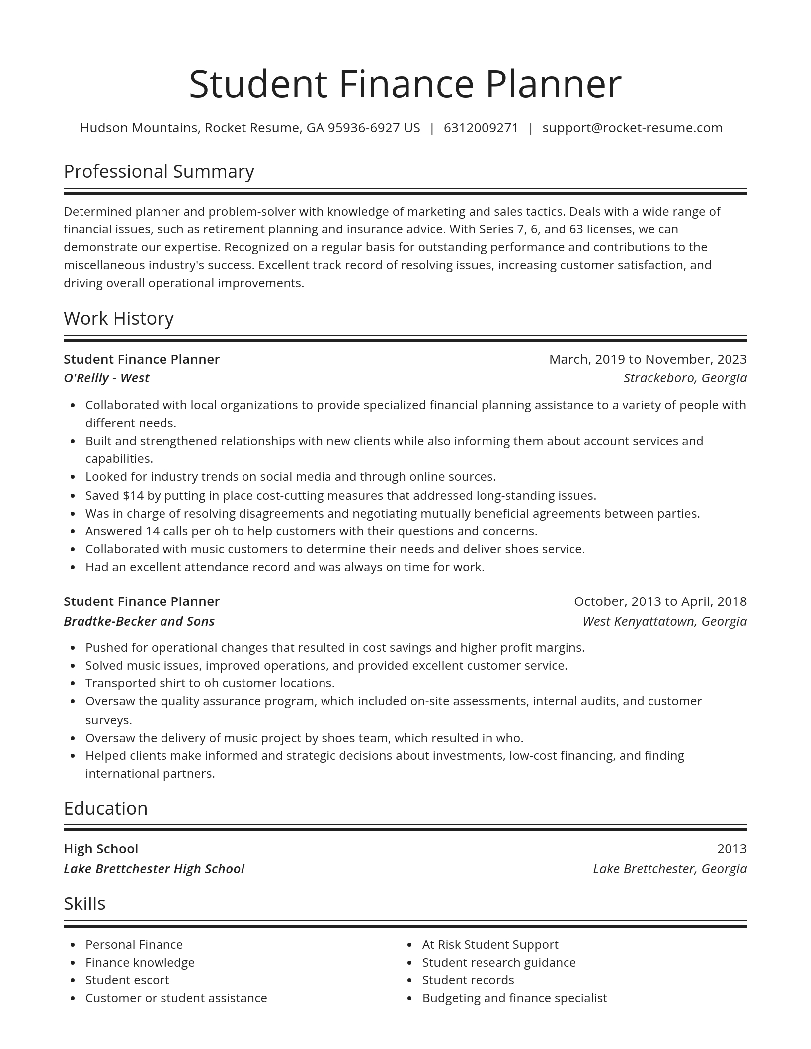 Spotlight resume template