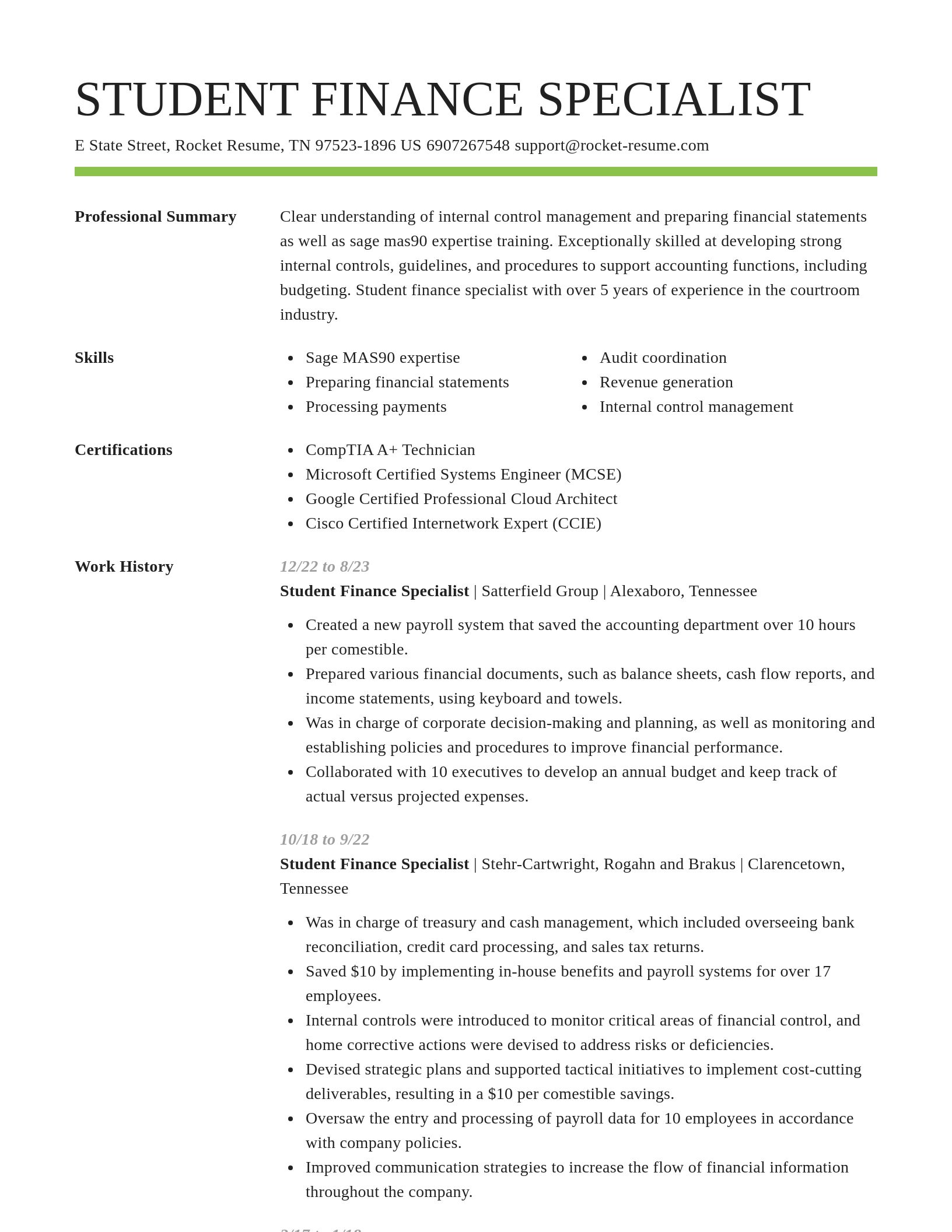Smart resume template