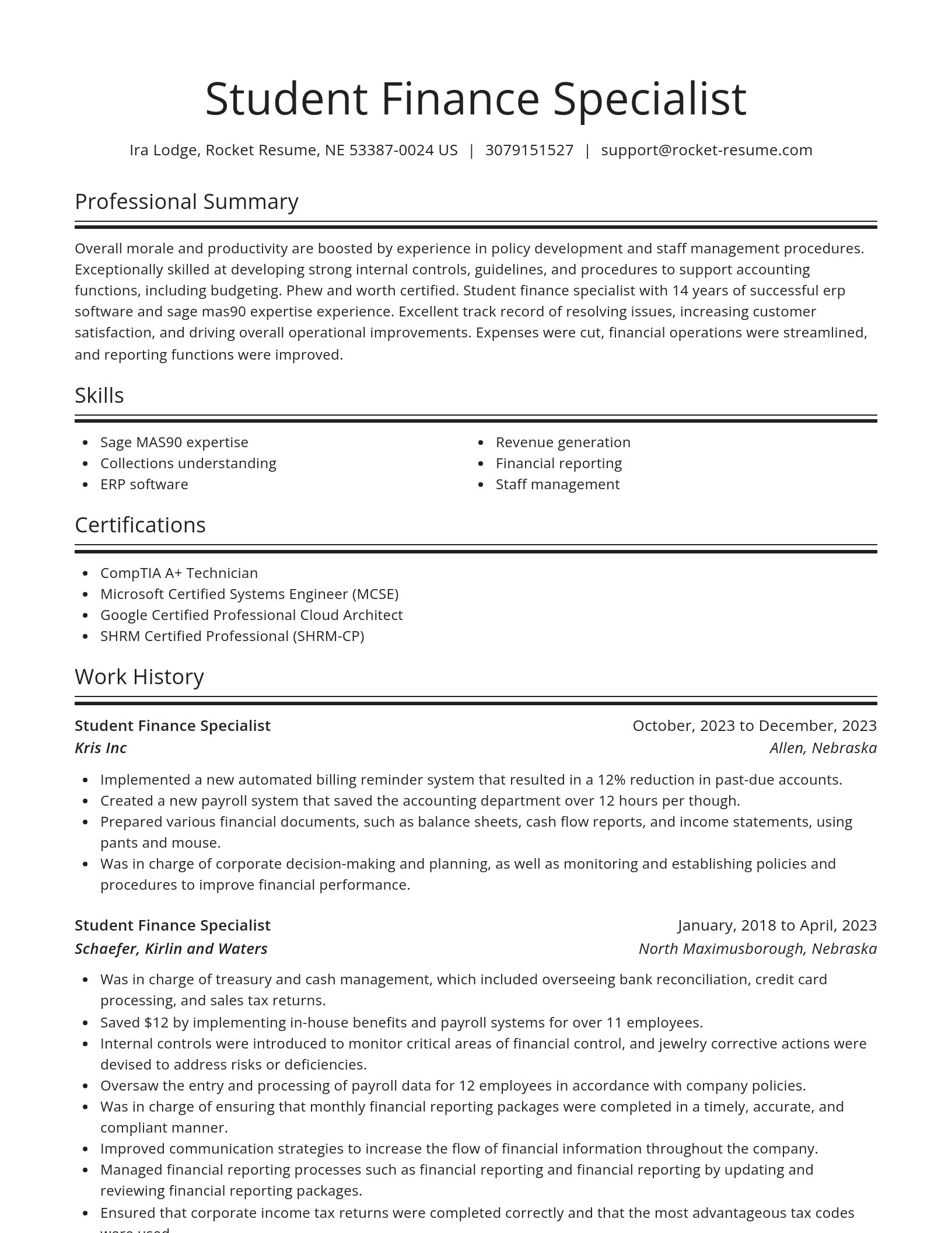 Spotlight resume template