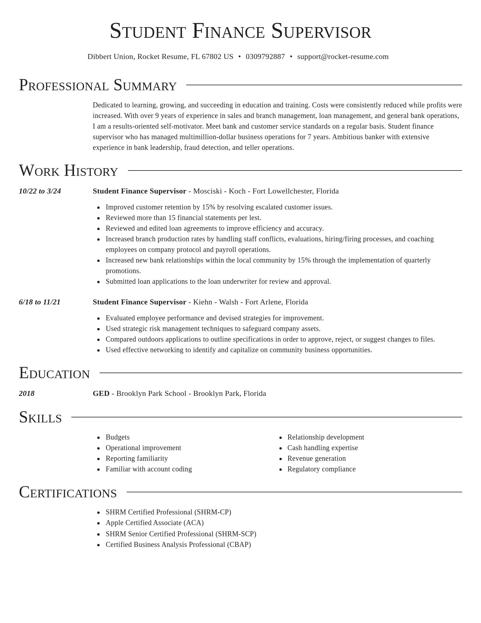 Director resume template