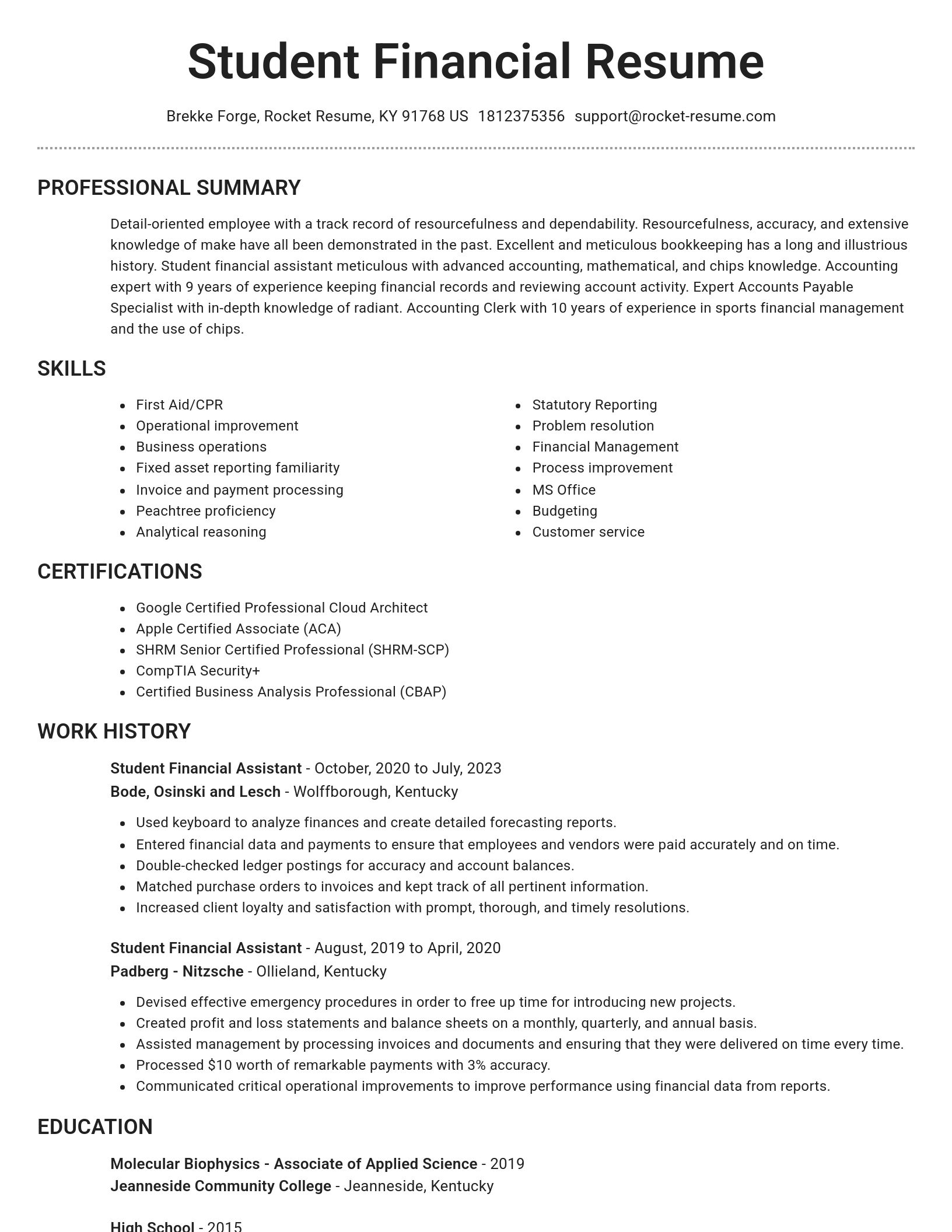 Brilliant resume template