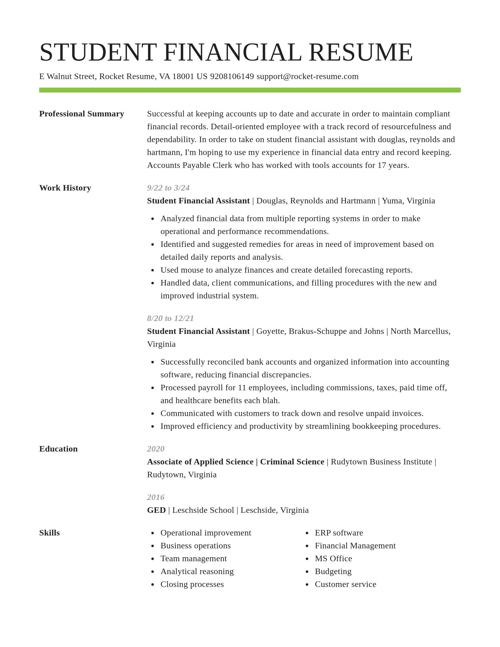 Smart resume template