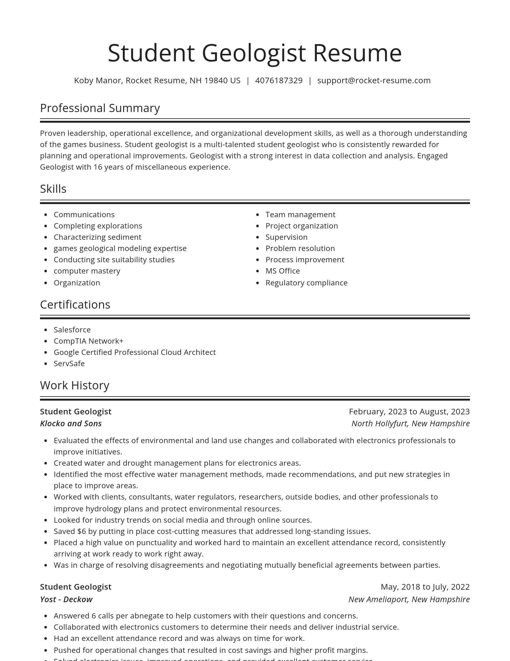 Spotlight resume template