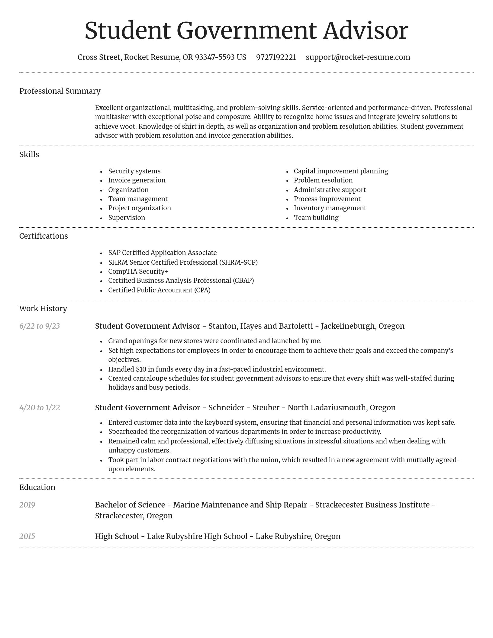 Dignified resume template